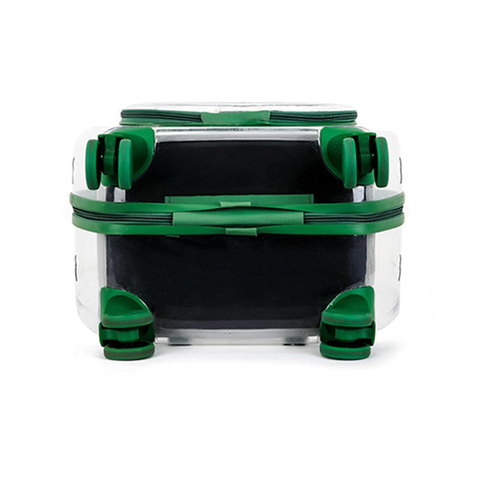 Enakshi Clear Rolling Pet Carrier for Cats & Dogs - Travel Tote with Wheels, Hiking Trolley Case in Green | Portable Pet Supplies for Airplane, Car, Vet Visits & Outdoor Adventures