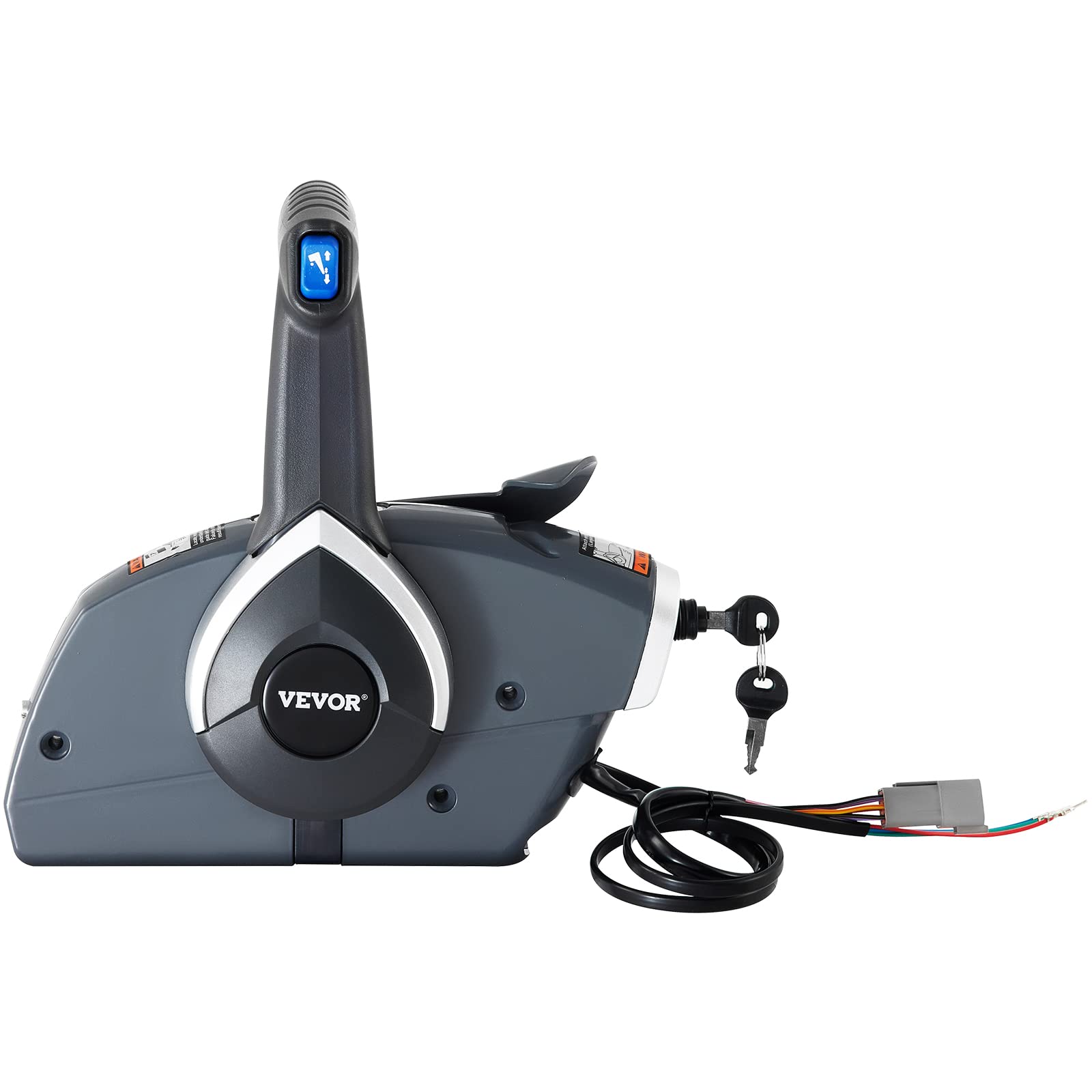Premium Single-Engine Boat Throttle Control for Evinrude & Johnson Outboards - Side Mount Remote Control with Key Switch & Safety Lanyard | Perfect for Fishing, Cruising & Marine Adventures