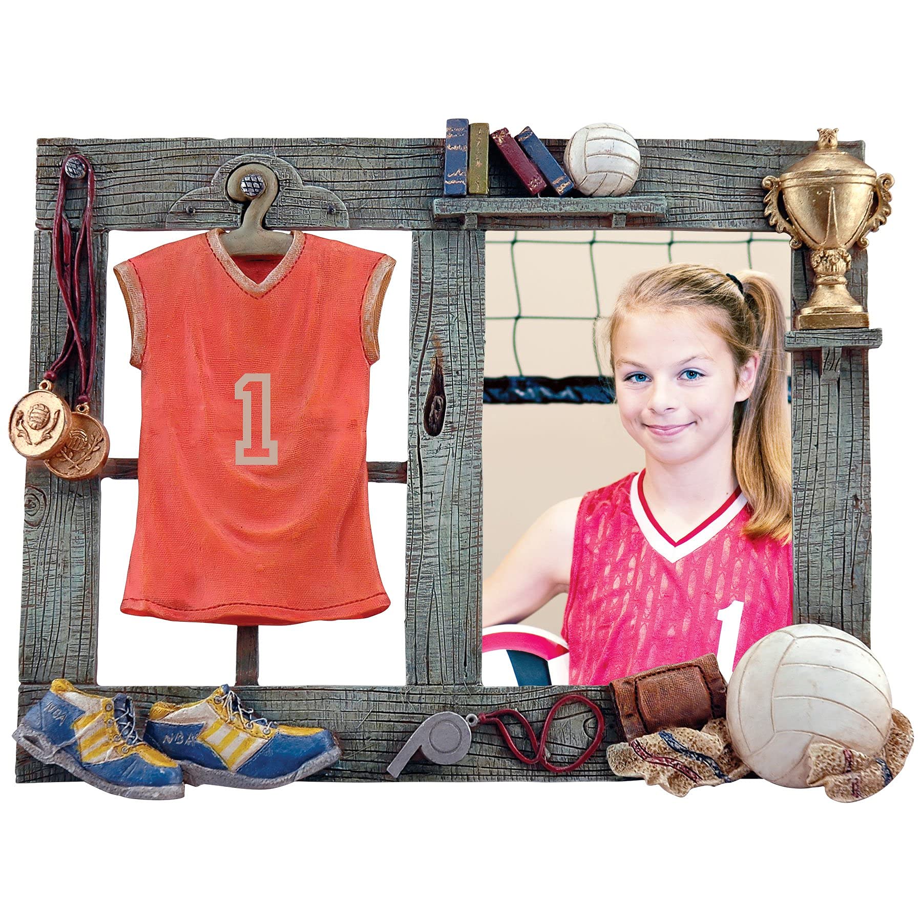 Volleyball Picture Frame 3.5x5 Inches - Premium Wooden Photo Display for Sports Memories - Perfect for Team Photos, Awards, and Volleyball Memorabilia
