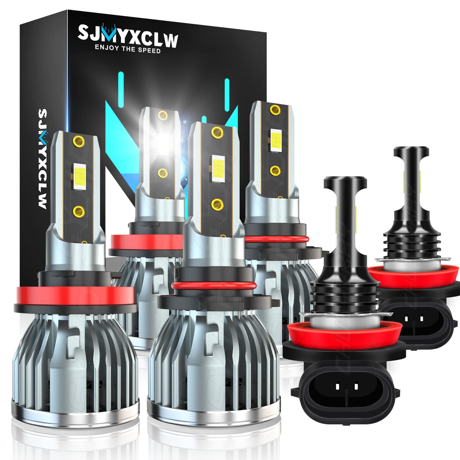 2013-2015 Honda Accord LED Headlight Bulbs 9005 H11 HB3 H9/H8 Combo - 6000K Cool White High/Low Beam & Fog Lights - Plug and Play - Pack of 6 - Perfect for Night Driving & Enhanced Visibility