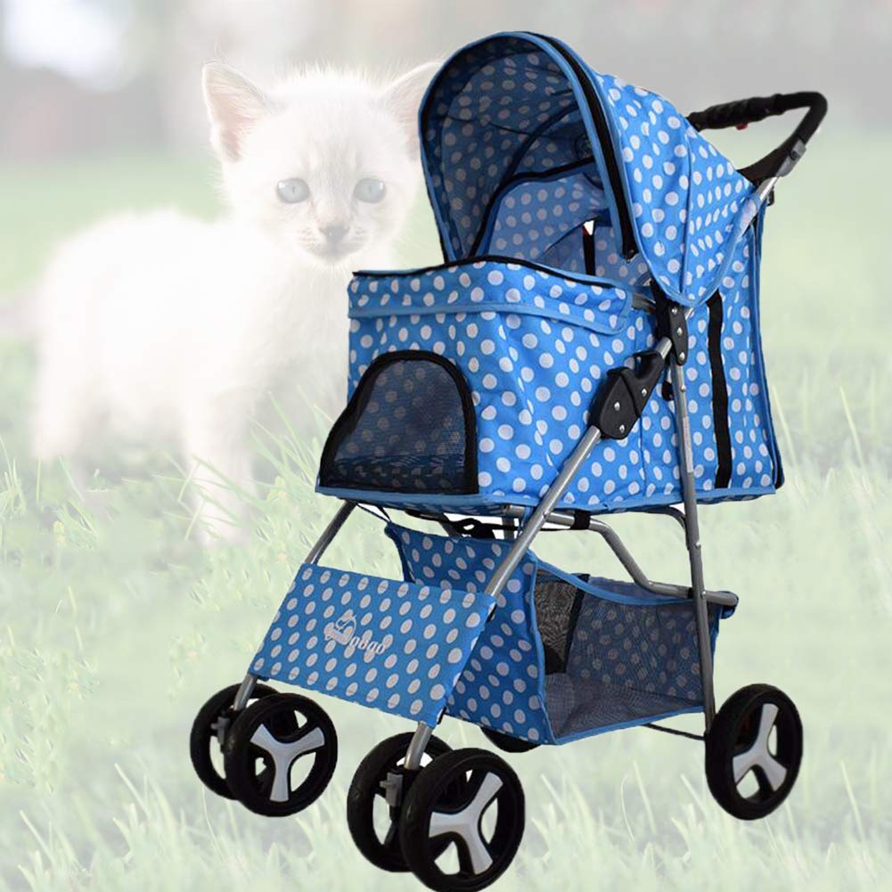 Shockproof & Durable Washable Pet Stroller for Small & Medium Dogs & Cats - Portable Dog Cart for Travel, Hiking, Shopping & Outdoor Adventures
