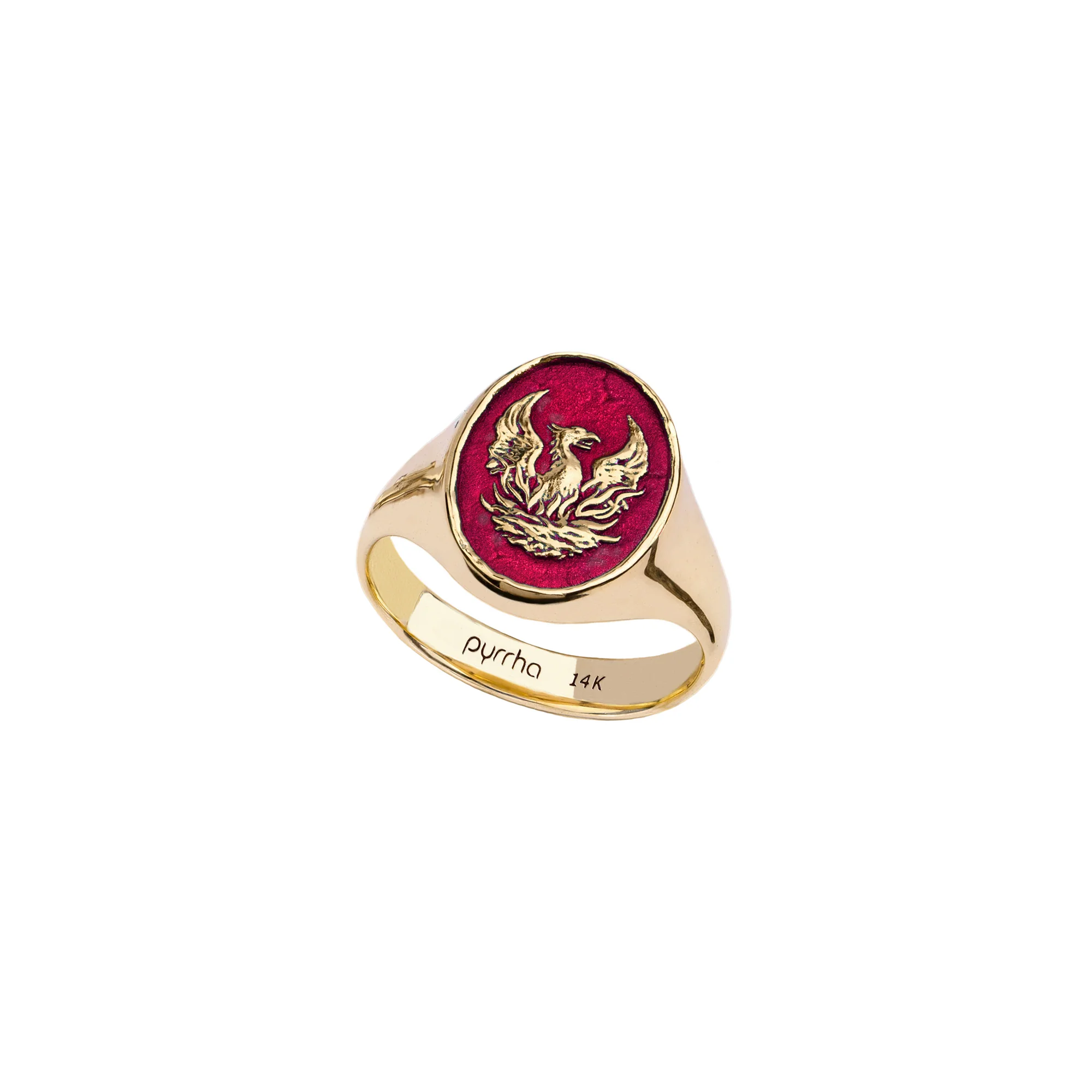 14K Gold Signet Ring - Fire Within True Colors Collection | Elegant Jewelry for Men & Women | Perfect for Weddings, Anniversaries & Special Occasions