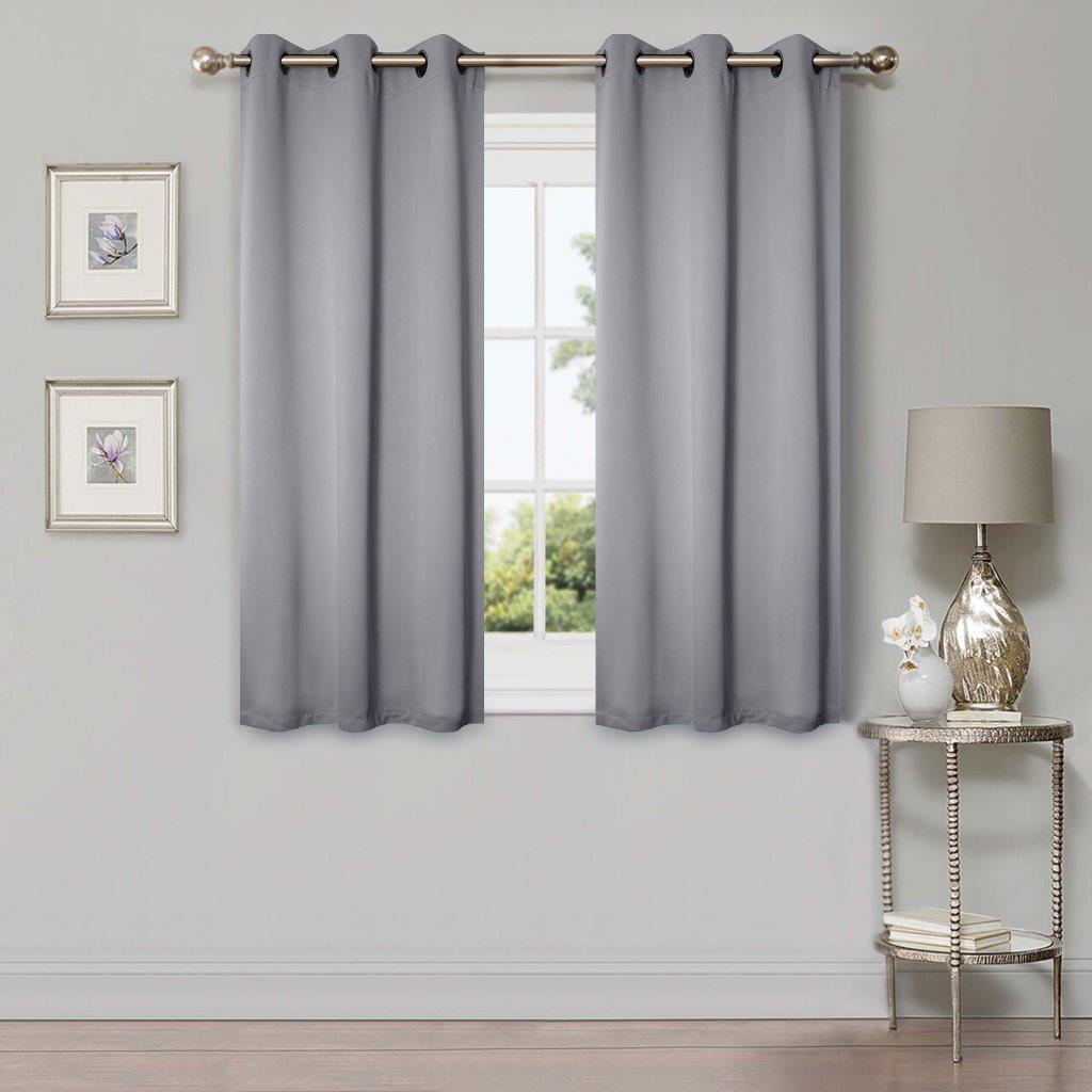 42 Inch Solid Blackout Curtains for Bedroom - Machine Washable Room Darkening Window Drapes - Perfect for Home Theater, Nursery & Light Sleepers