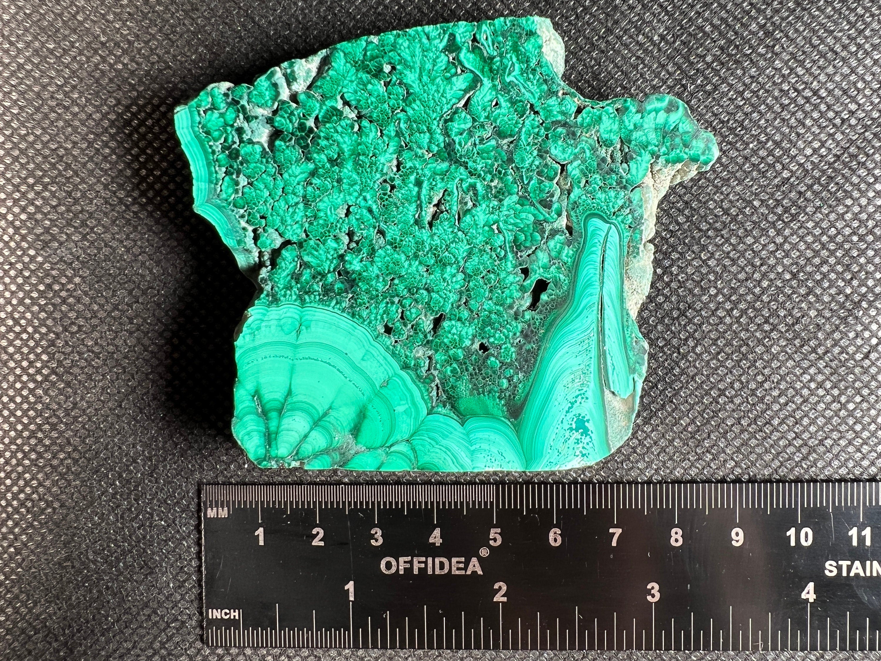 Premium MALACHITE Crystal Slab - Natural Green Malachite Stone for Jewelry Making, Unique Gift Idea & Home Decor (50406) - Perfect for DIY Crafts, Meditation Space & Luxury Interior Design