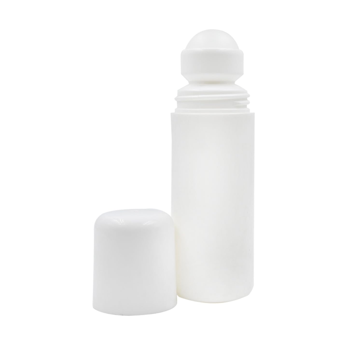75ml HDPE Roll On Bottles with White Cap - Essential Oil Roller Bottles, Perfume Containers & Leakproof Lip Balm Tubes (Pack of 6) - Perfect for Aromatherapy, DIY Beauty Products & Travel-Sized Cosmetics