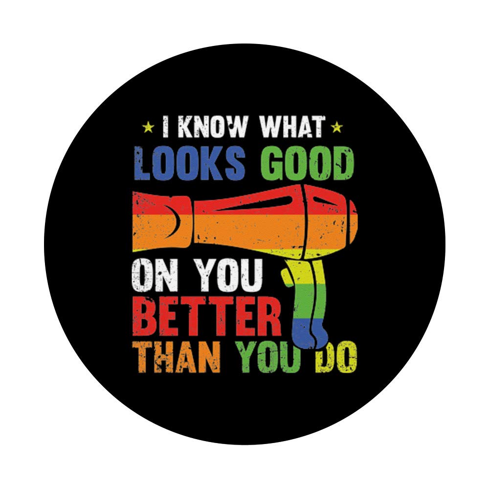 Funny Hair Stylist Gift - LGBT PopSockets Grip & Stand for Phones & Tablets - Perfect for Salon Workers, Hairdressers & Gay Pride Supporters