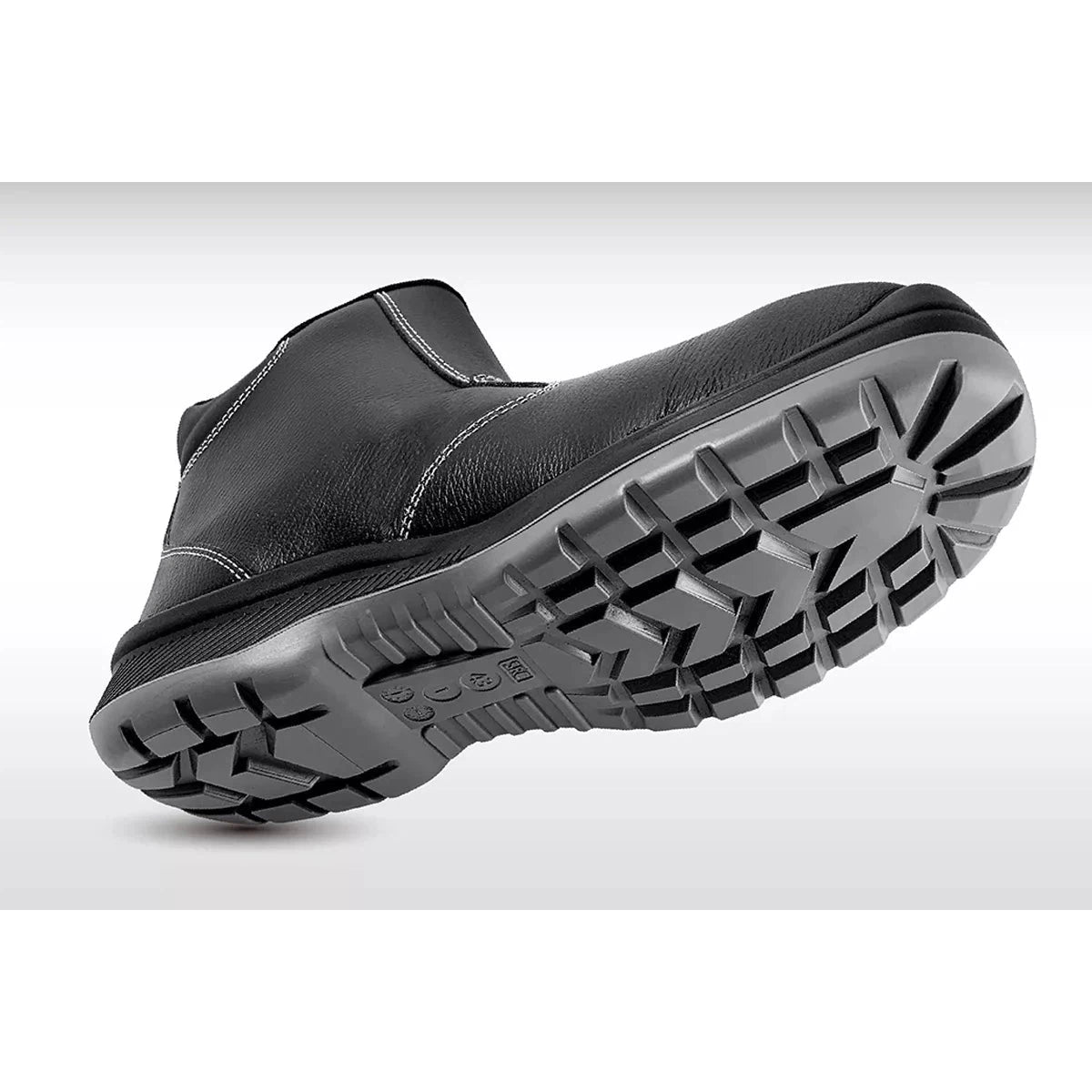 Perfit EIRENE SS513 EN ISO PFT PT 004 BK Safety Shoes - Dual Density Outsole, Leather & Steel Toe, Laced with Zipper - Ideal for Construction, Warehouse & Industrial Work