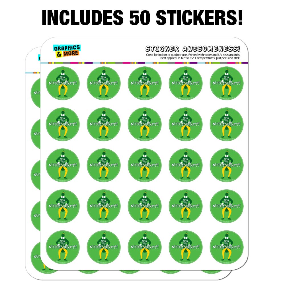 Elf Movie Son of a Nutcracker! 1 Inch Clear Planner Stickers for Scrapbooking, Bullet Journal & Crafting - Perfect for DIY Projects, Holiday Decorations & Gift Wrapping