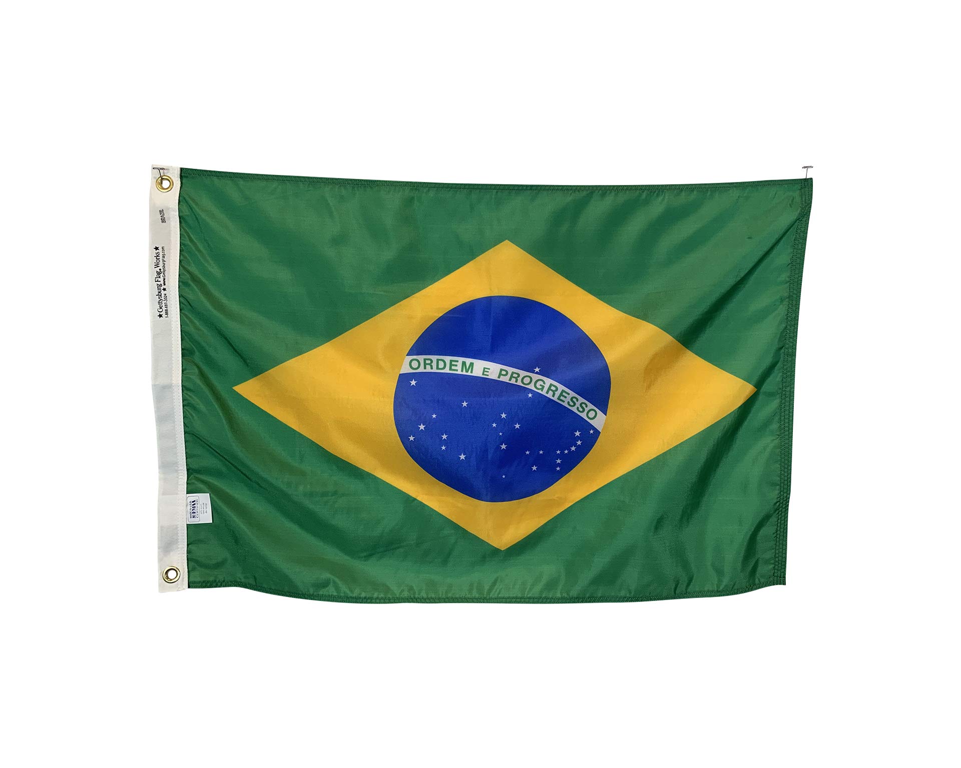 4x6' Brazil Flag - Heavy Duty All-Weather Nylon Flag with Reinforced Stitching - Made in USA - Perfect for Outdoor Decor, Sporting Events & Patriotic Displays