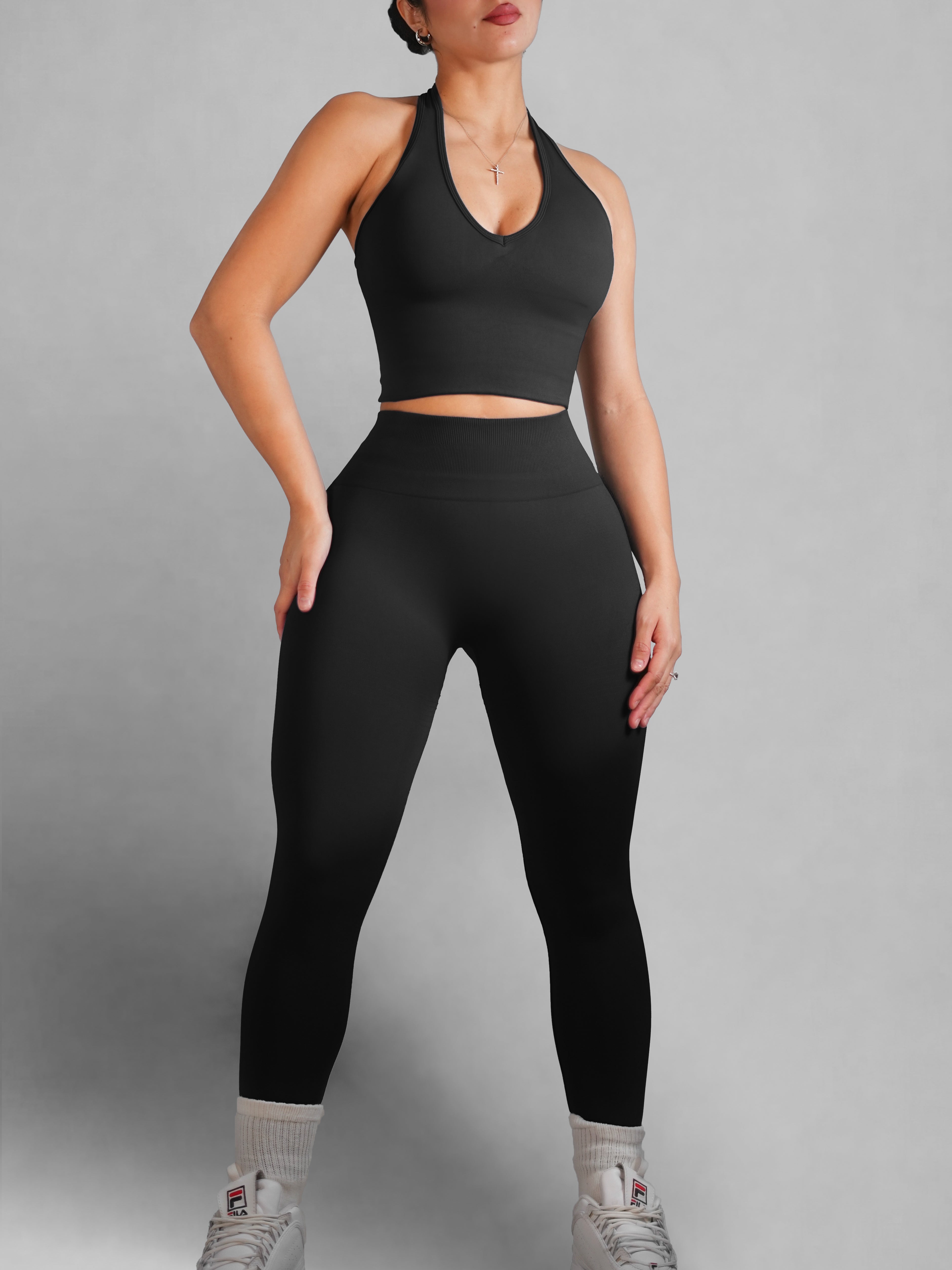 Refine Seamless Leggings for Women - High Waist Yoga Pants, Tummy Control Workout Leggings (Black) - Perfect for Yoga, Gym, Running & Everyday Wear