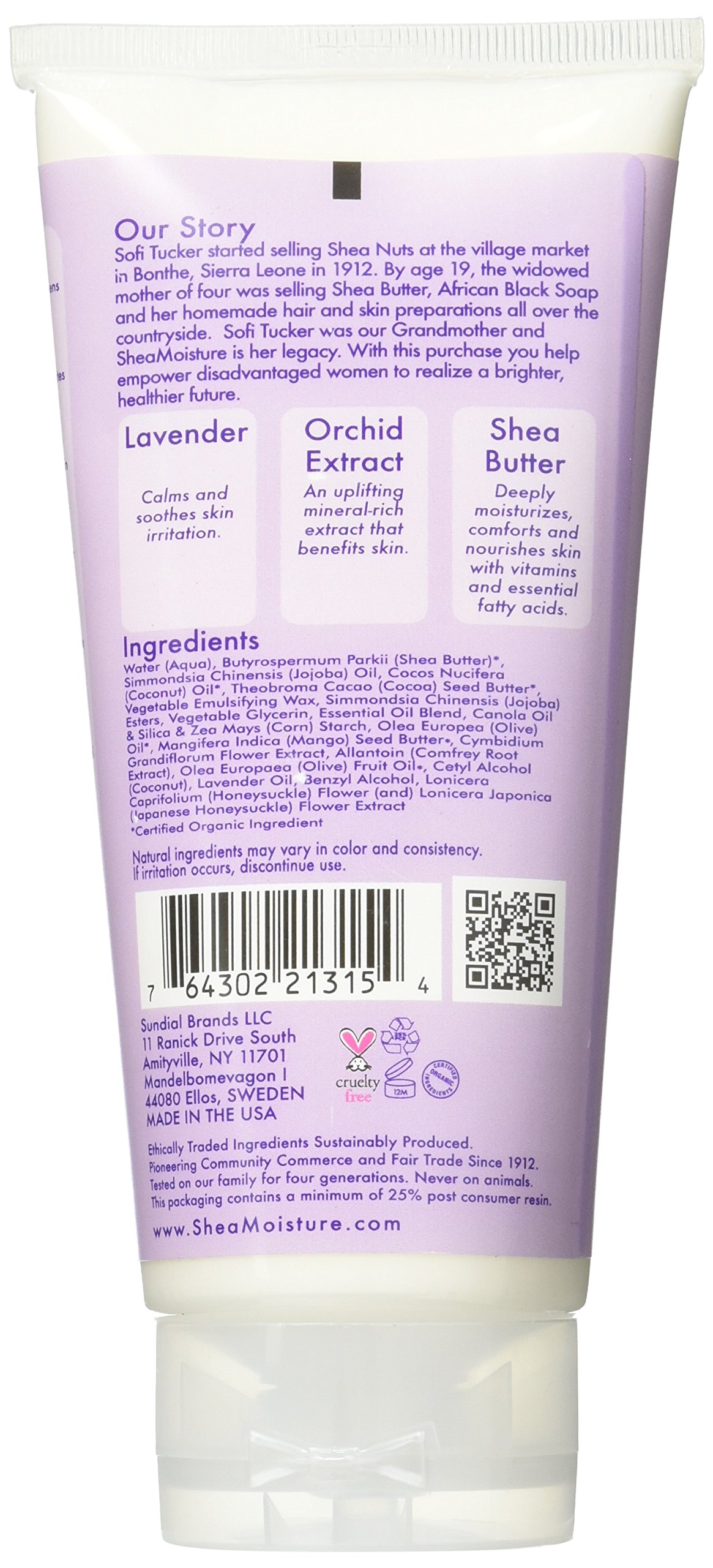 Shea Moisture Lavender & Wild Orchid Body Butter for Unisex - 6 oz Hydrating Moisturizer for Dry Skin | Perfect for Daily Use, Massage & Spa Treatments