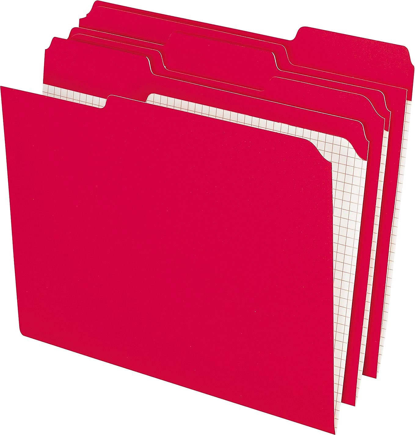 Pendaflex R15213RED Reinforced Top Tab File Folders - 1/3 Cut Letter Size, Red (100/Box) - Perfect for Office Organization & Document Filing