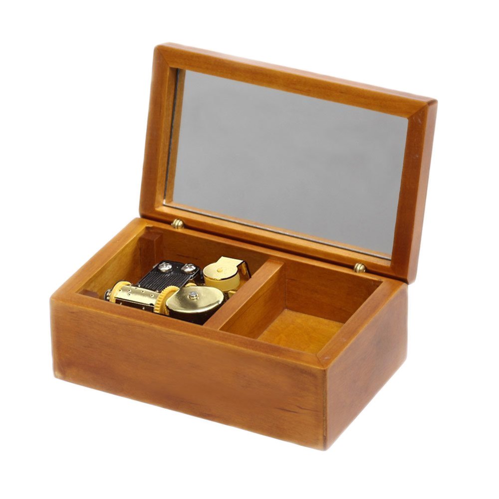 Wind-Up Wooden Musical Box - Small Storage Music Box with Gold-Plating Movement, Plays Fur Elise - Perfect Gift for Weddings, Anniversaries & Home Decor