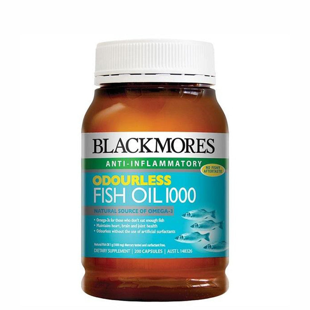 Blackmores Odourless Fish Oil 1000mg - Premium Omega-3 Supplement for Heart, Brain & Joint Health - Supports Cardiovascular Function & Cognitive Performance - Ideal for Daily Wellness & Active Lifestyle