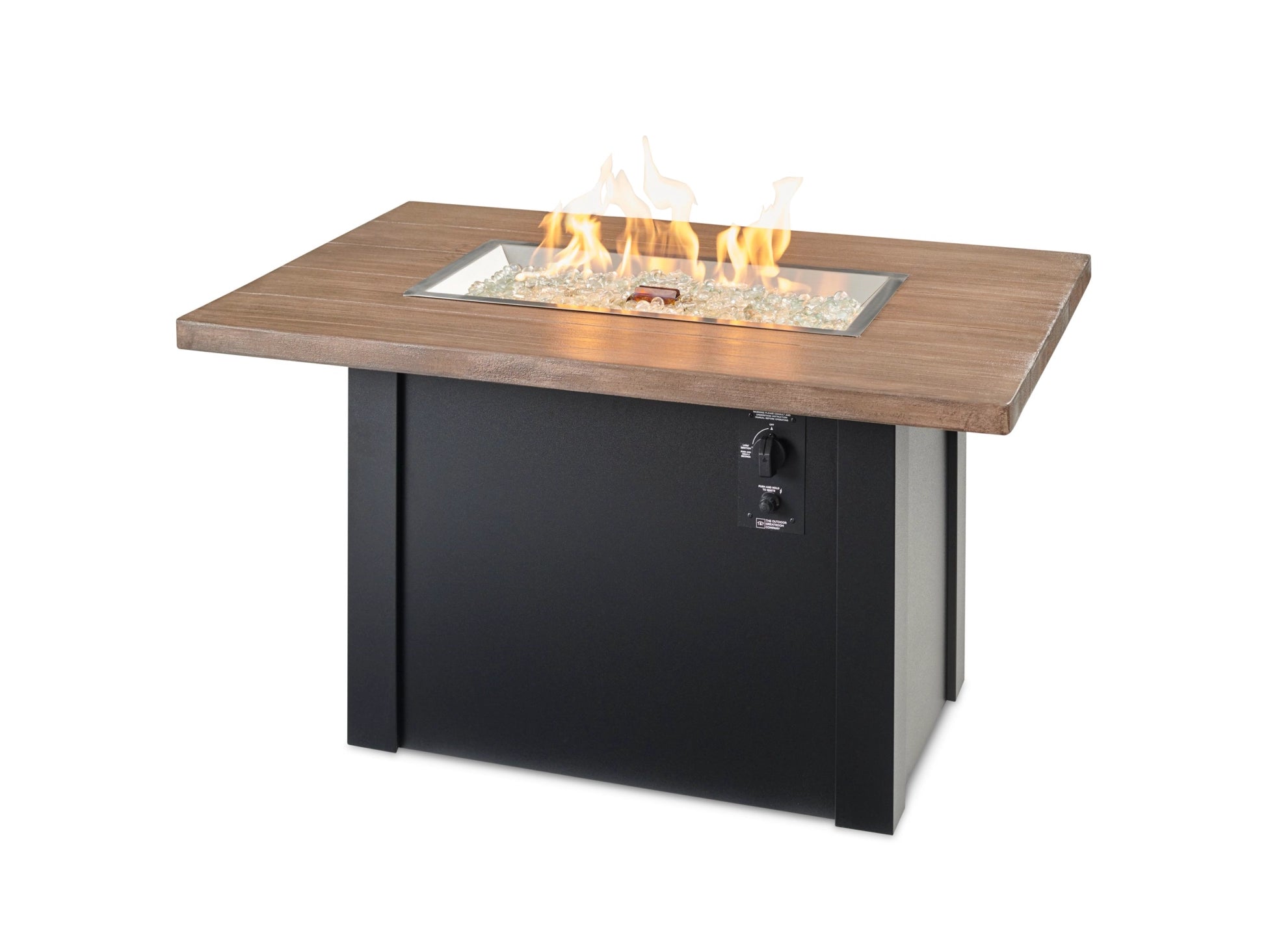 Havenwood Rectangular Gas Fire Pit Table by The Outdoor Greatroom Company - Perfect for Patio, Backyard, and Outdoor Gatherings