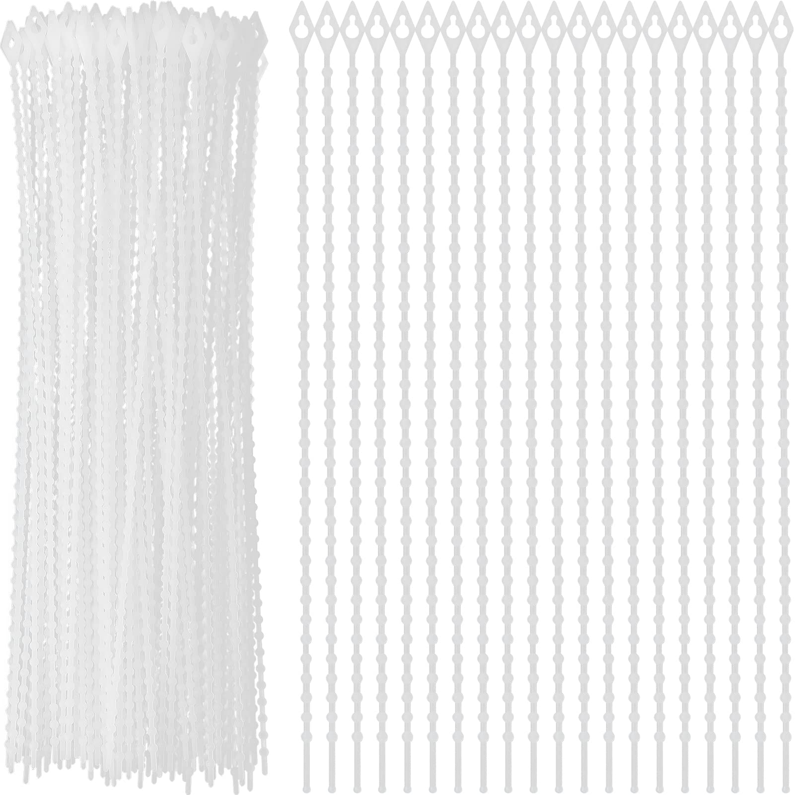 100 Pack Beaded Cable Ties - Adjustable Reusable Zip Ties for Wires & Cables, Ultra Strong Plastic Fasteners, 6 Inch White Beaded Loop Twist Ties - Perfect for Organizing Home, Office & DIY Projects