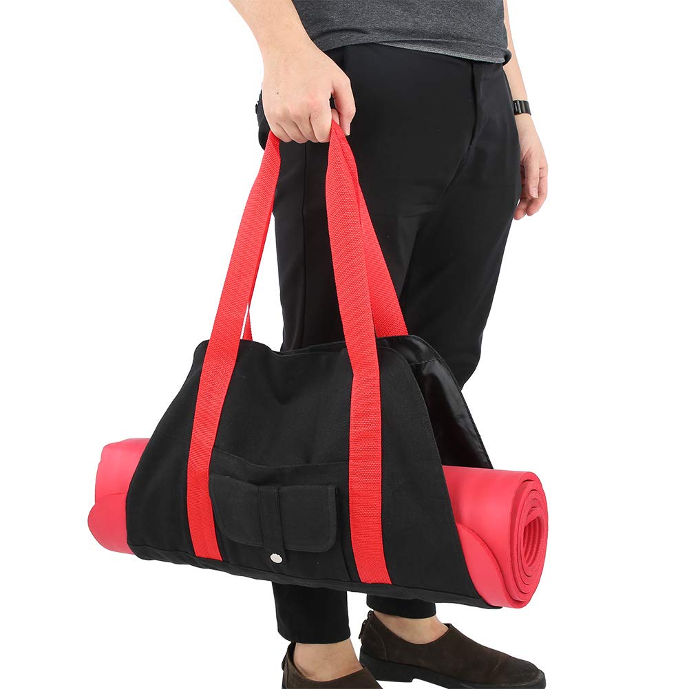 SAZAO Gym Canvas Bag with Large Zipper - Durable Yoga Mat Carrier for Fitness & Workout - Perfect for Gym, Yoga Class, and Travel Accessories
