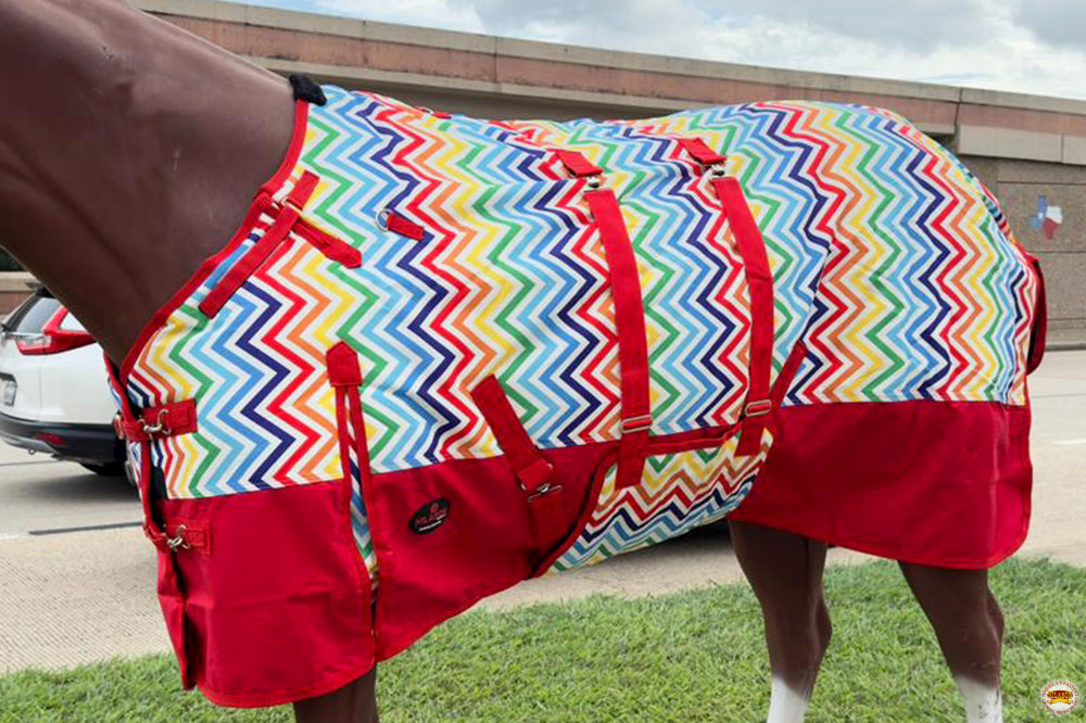 Hilason 1200D Winter Waterproof Turnout Horse Blanket with Belly Wrap - Heavy Duty 66