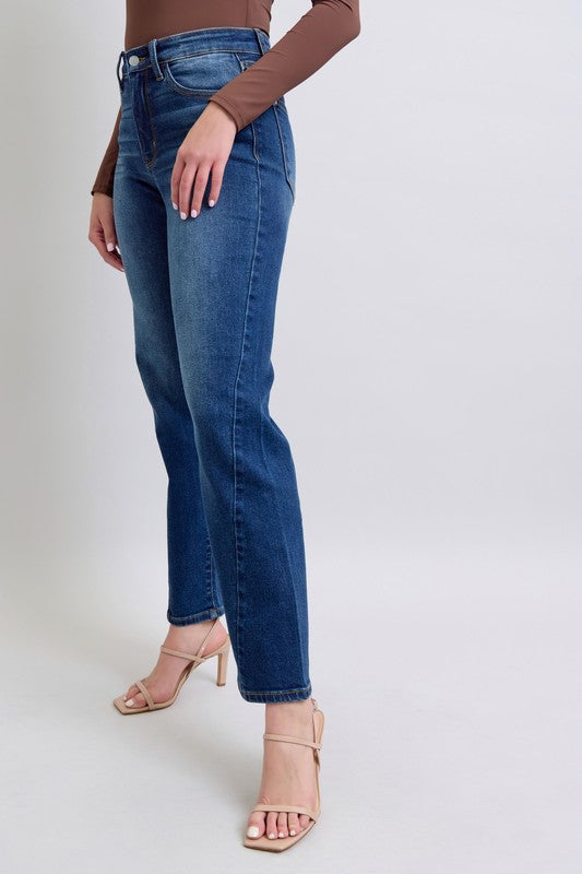 Judy Blue Women's Straight Leg Jeans with Side Seam Detail & Functional Pockets - Perfect for Casual Wear, Office & Everyday Outfits