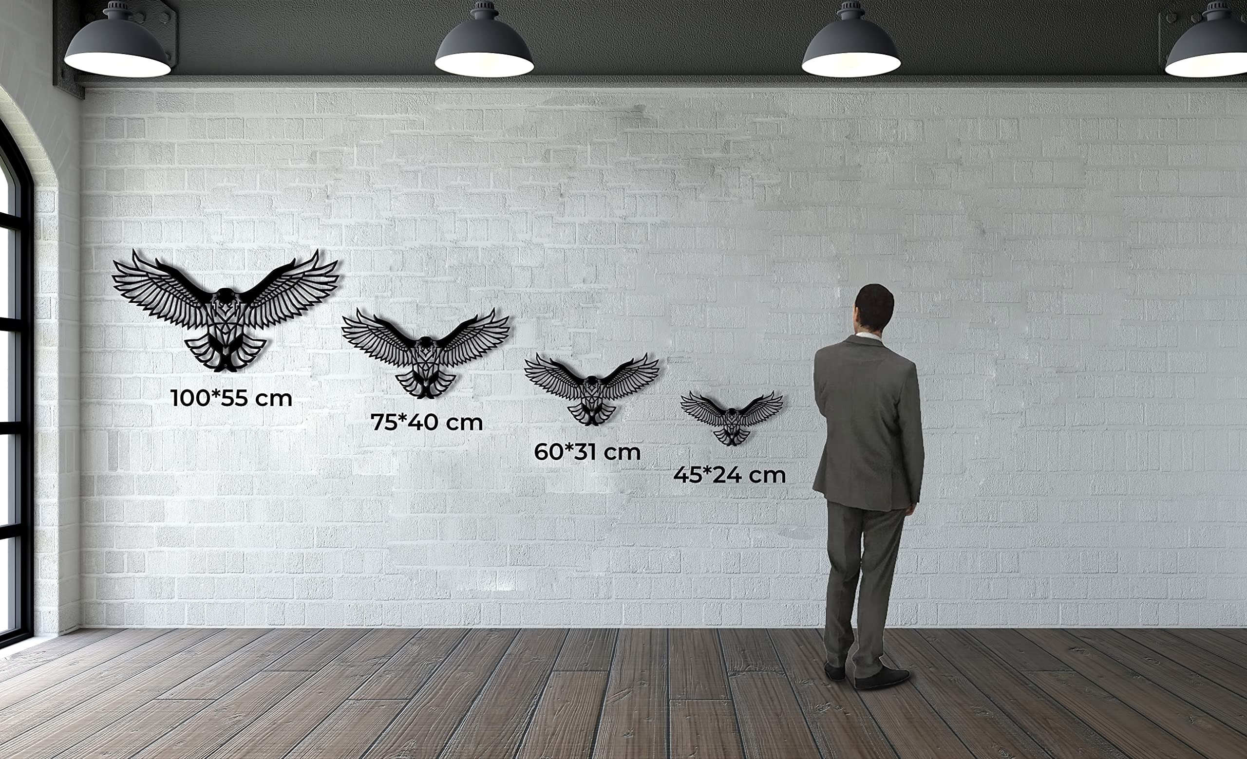 DEKADRON Metal Eagle Wall Art Decor - 24