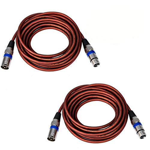 Yuyaokk 2-Pack 25ft XLR Microphone Cable - Balanced 3-Pin XLR Male to XLR Female Cable for Professional Audio, Studio Recording, Live Performances & DJ Equipment - Durable Premium Quality Mic Cords
