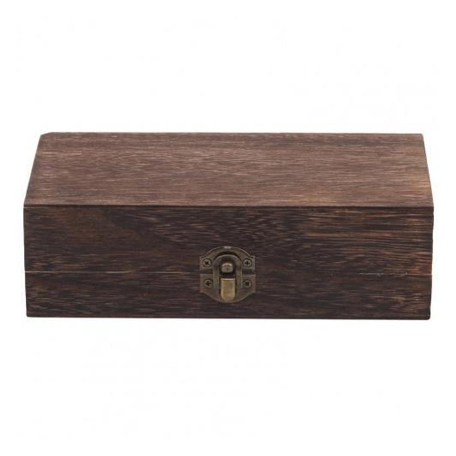 Vintage Wooden Jewelry Box Organizer - Decorative Solid Color Trinket Storage Case for Necklaces, Rings & Earrings | Perfect for Bedroom Vanity, Dresser Top & Travel Accessories (Deep Color)
