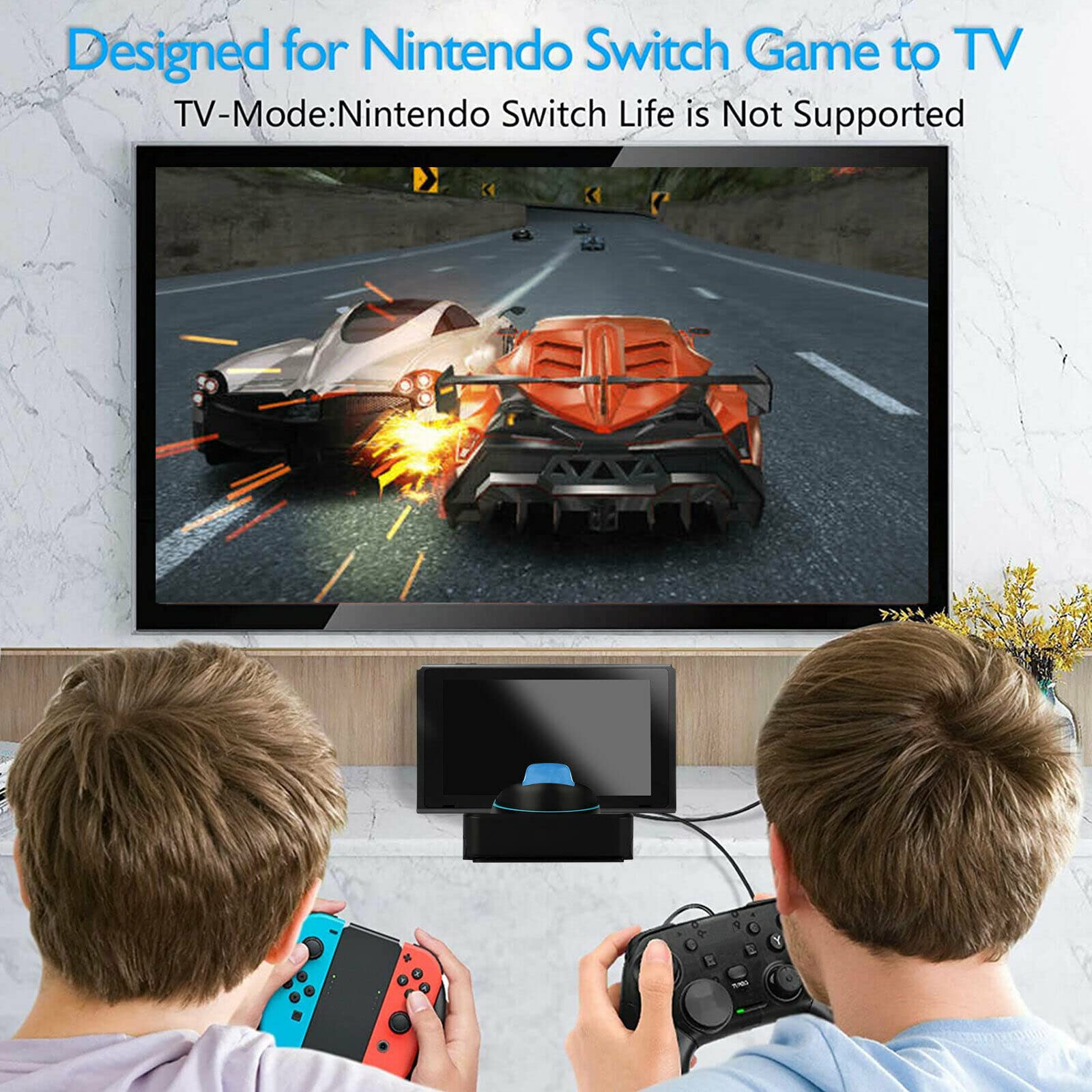Nintendo Switch Docking Station - 4K HDMI TV Adapter & Portable Charging Dock Replacement for Nintendo Switch Console | Perfect for Home Gaming & Travel Use