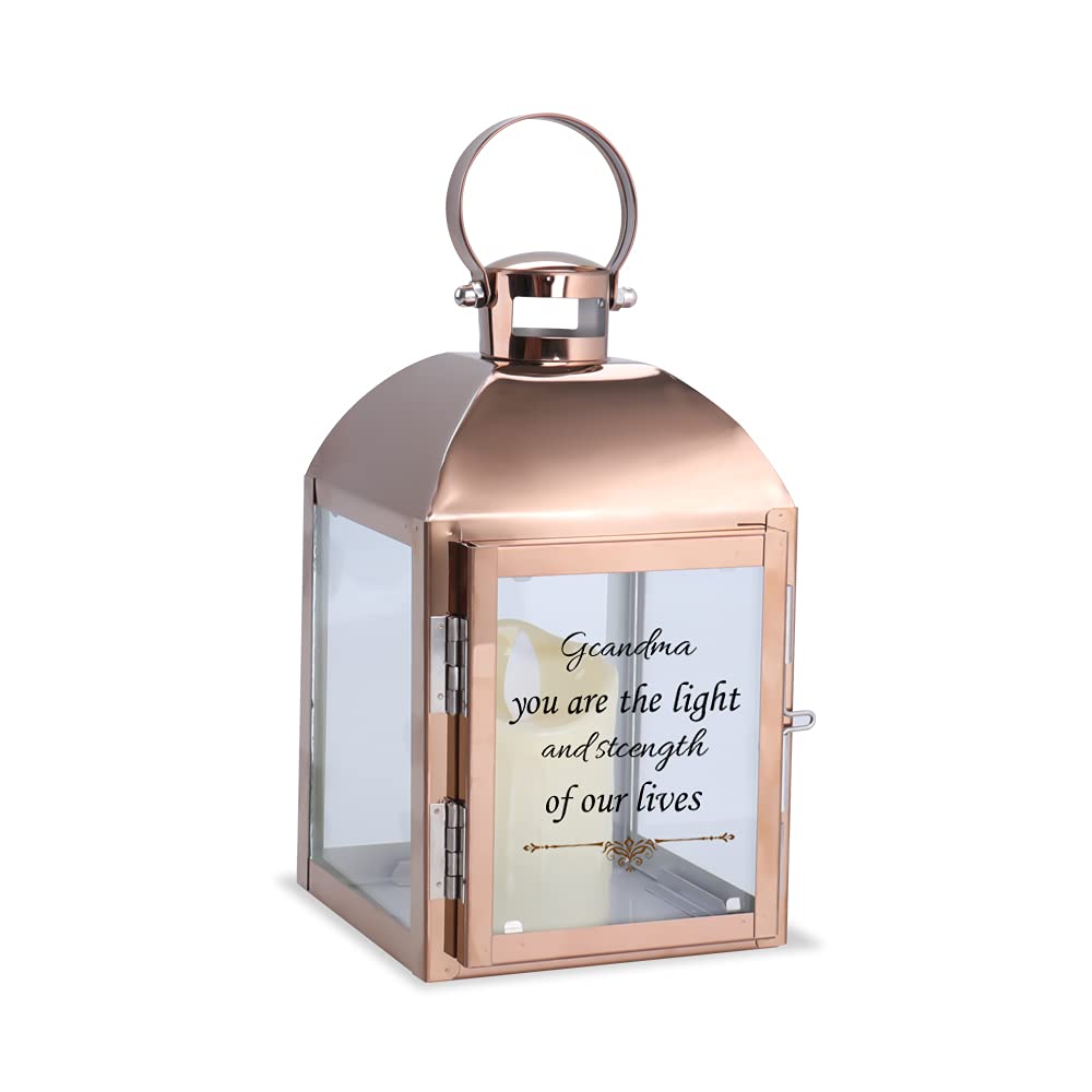 OXYEFEI Custom Rustic Decorative Candle Lantern with Personalized Message - Medium Size for Home Decor, Wedding Centerpiece & Anniversary Gift