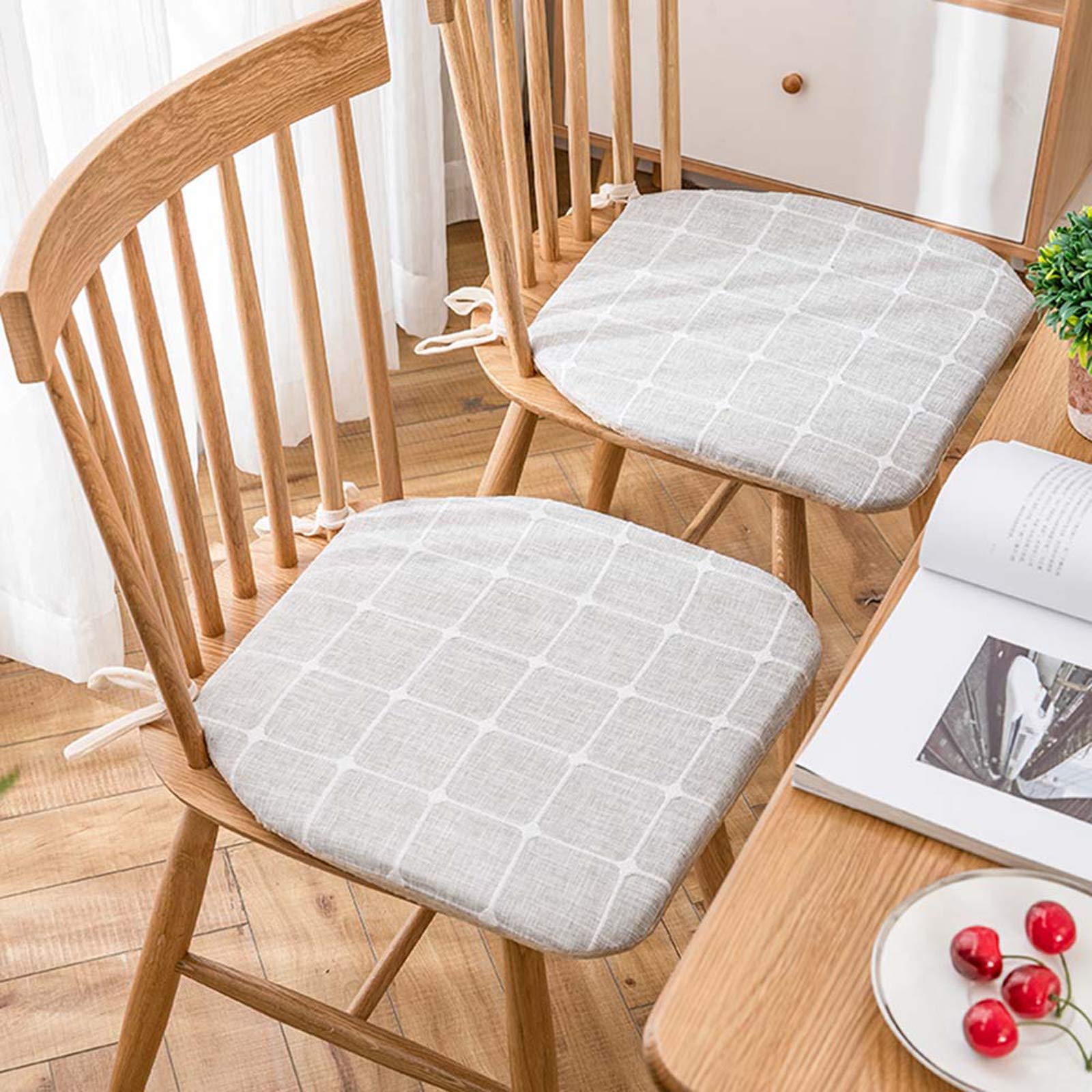 XYXH 20x20in Square Seat Cushion with Non-Slip Ties - Comfortable Chair Pads for Dining Chairs, Outdoor Furniture, Living Room & Balcony - Perfect for Home Decor, Patio Seating and Office Chairs