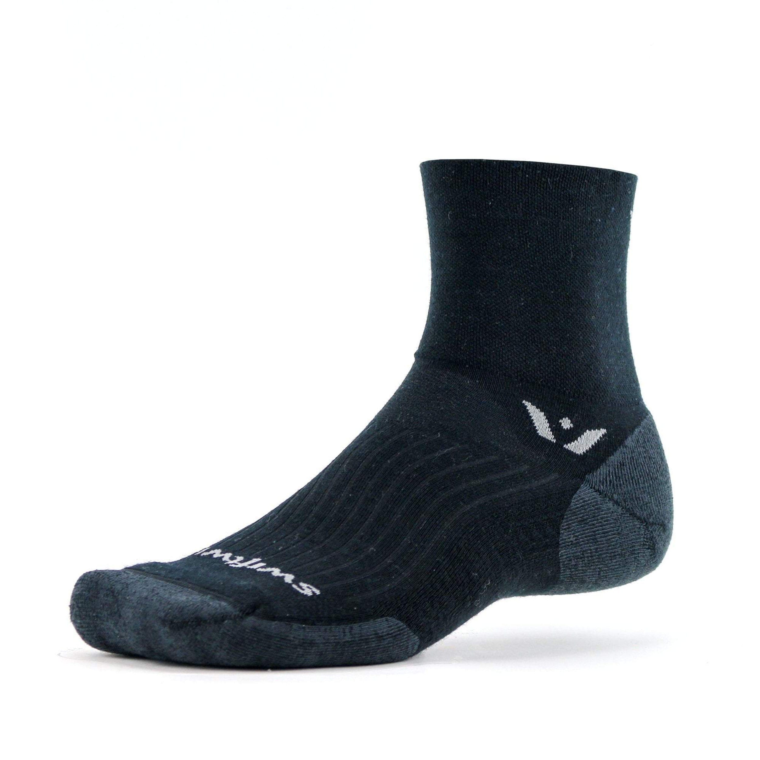 Swiftwick Pursuit Quarter Crew High Performance Socks for Running, Hiking & Cycling - Durable & Breathable Athletic Socks for Men & Women (Past Season Colors)
