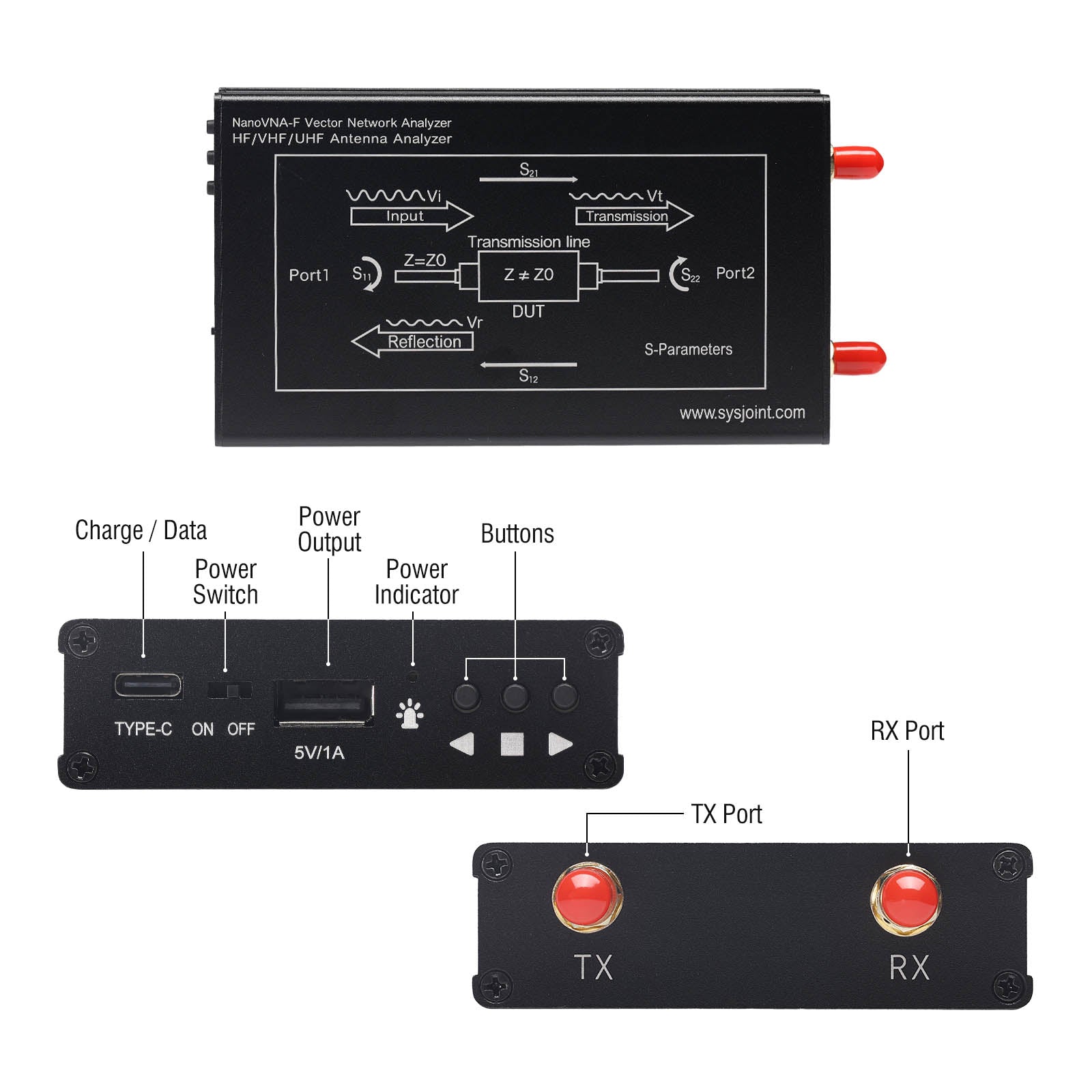 NanoVNA-F V2 Vector Network Antenna Analyzer 50KHz-3GHz with 4.3