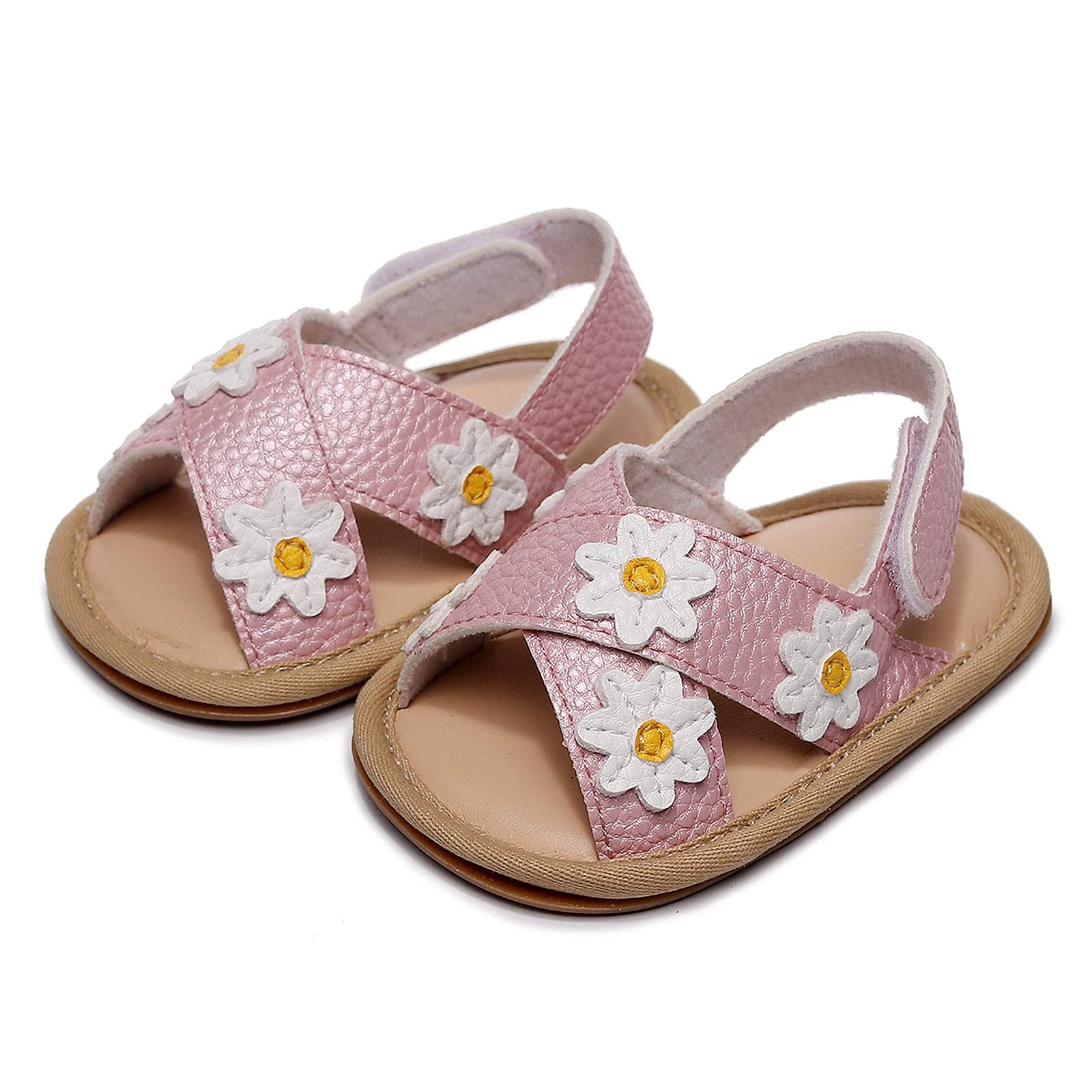 **Toddler Baby Girls Sandals - Soft Sole First Walkers Shoes for Infants, Open Toe Flat Sandals for Comfort & Play - Perfect for Beach, Park & Outdoor Adventures**
