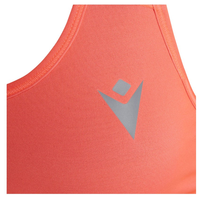 Macron Beatrix Sports Bra for Women - High Support Workout Bra in Coral - Perfect for Running, Yoga & Gym Fitness