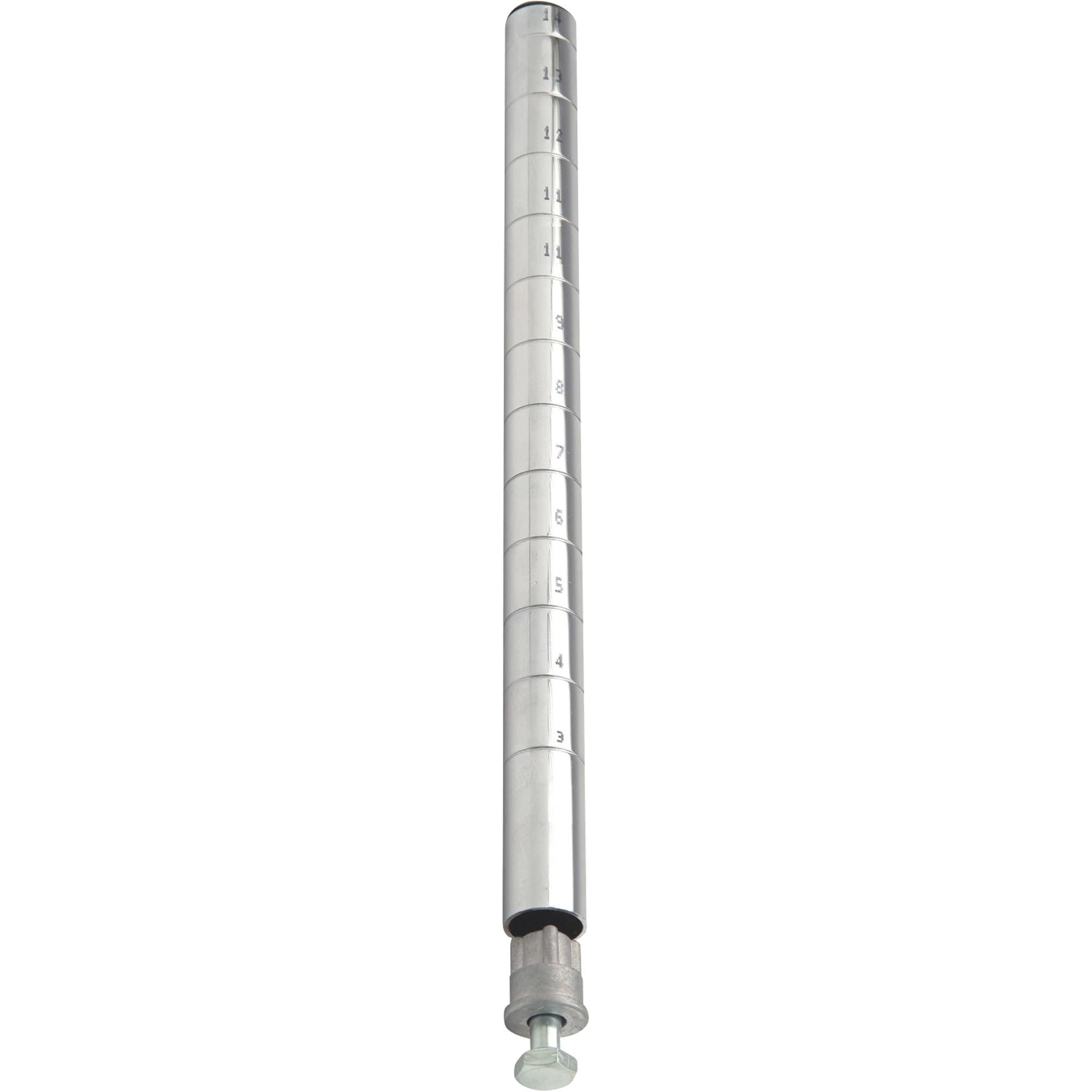 Quantum P96C Chrome Plated Adjustable Post with Leveling Leg | Commercial Modular Wire & Solid Shelving Cart Accessory Kit for Restaurant, Supermarket, Warehouse & Healthcare | 1
