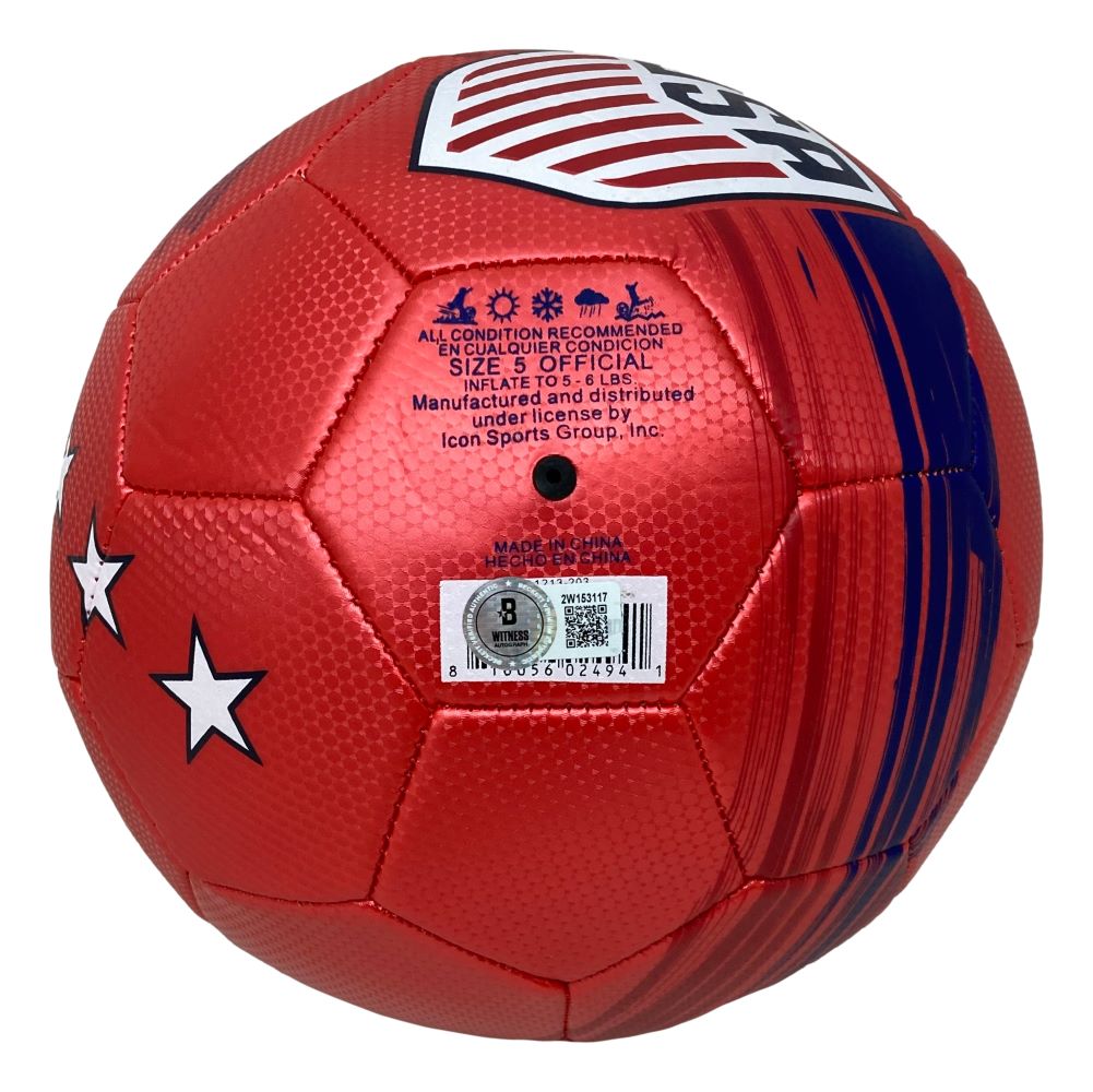 Brandi Chastain Autographed USA Red Soccer Ball - Official BAS ITP Certified - Perfect for Collectors, Fans & Sports Memorabilia Displays