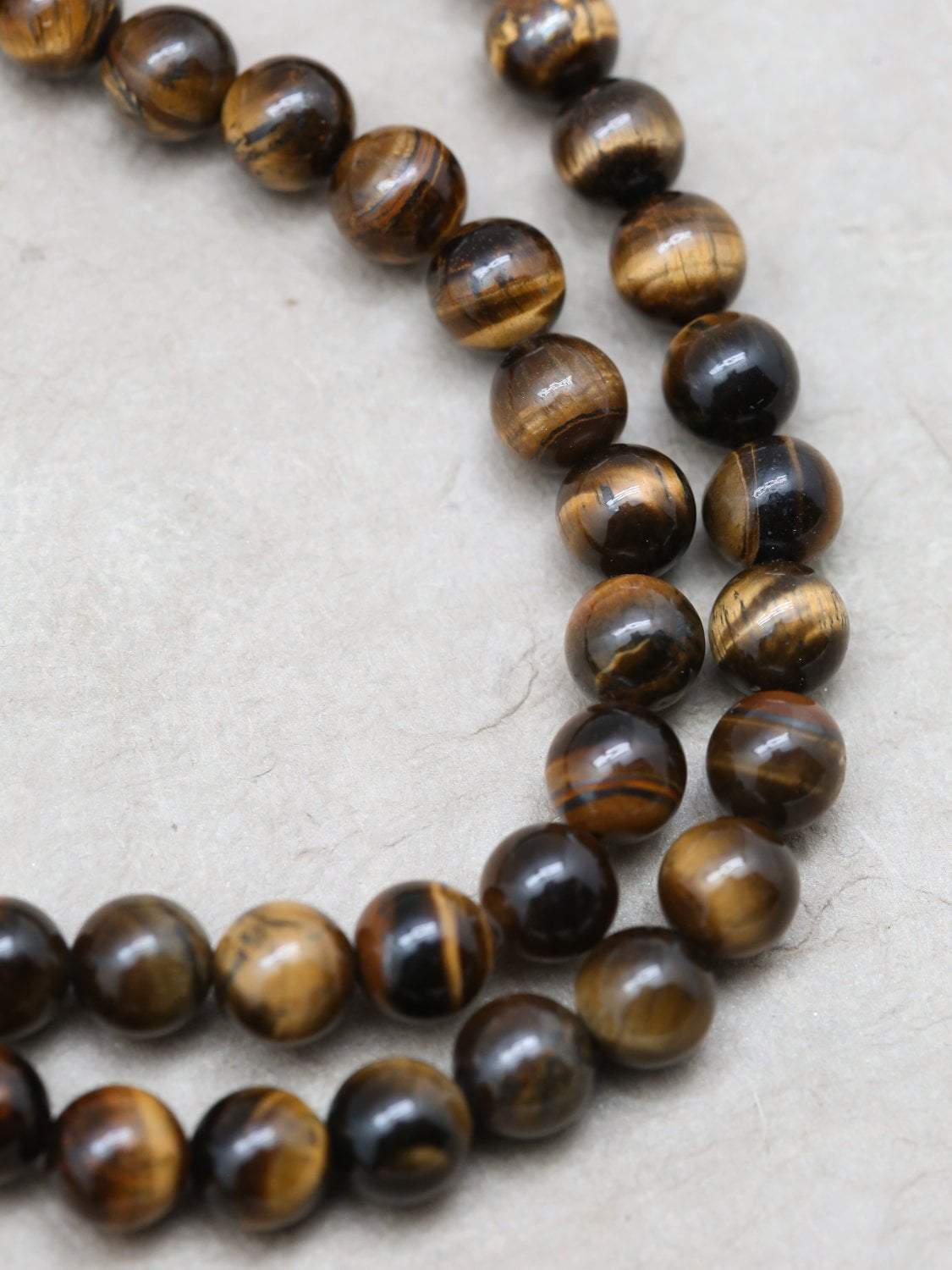 Authentic Tiger Eye Mala Beads for Grounding & Energy - Meditation, Yoga & Spiritual Healing Jewelry