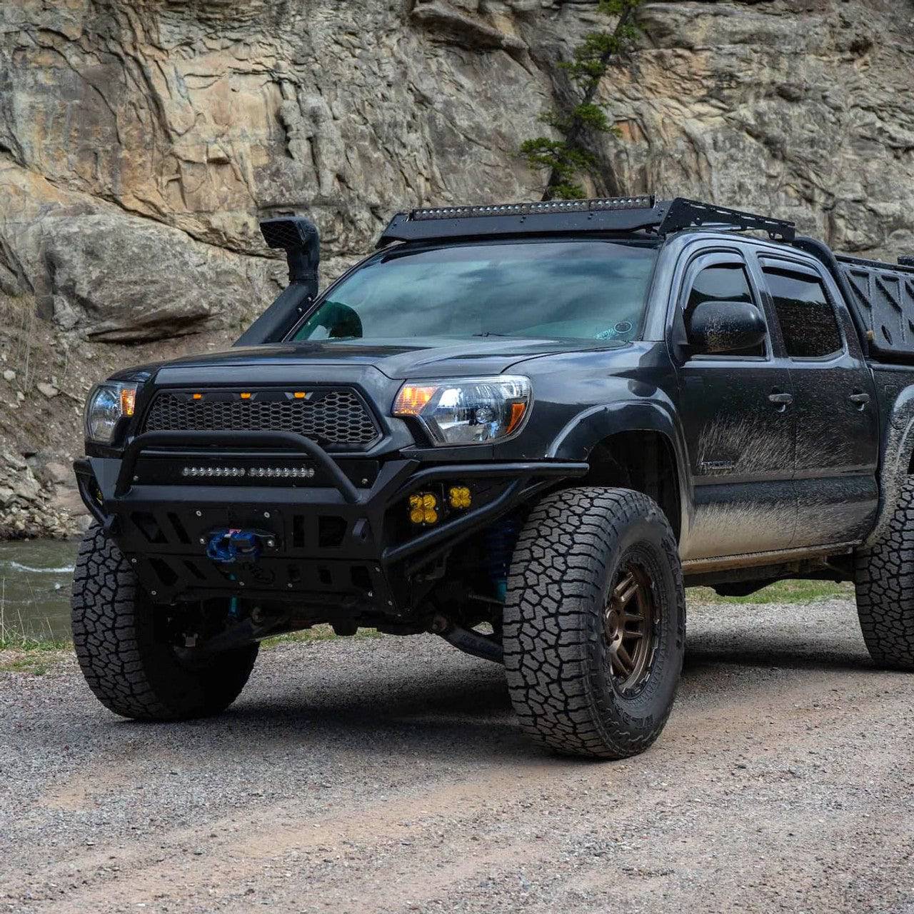 2012-2015 Toyota Tacoma Front Grille Replacement - Matte Black Mesh Design with LED Lights | Off-Road Upgrade & Custom Styling for Pickup Trucks