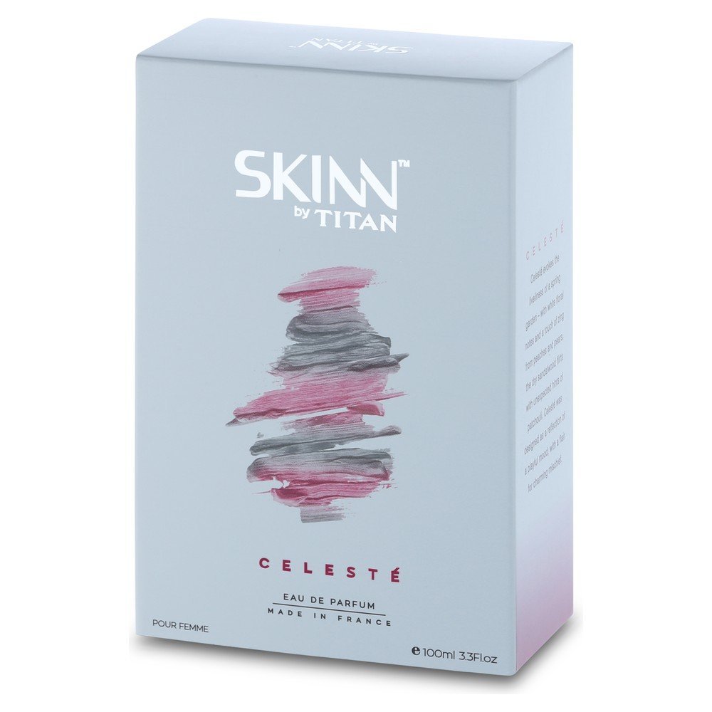 Skinn By Titan Celeste Women's Eau De Parfum - 100ml Long Lasting Liquid Wood Scent Perfume | Premium Floral Fragrance for Everyday Wear, Date Nights & Special Occasions | Luxury Gift for Her