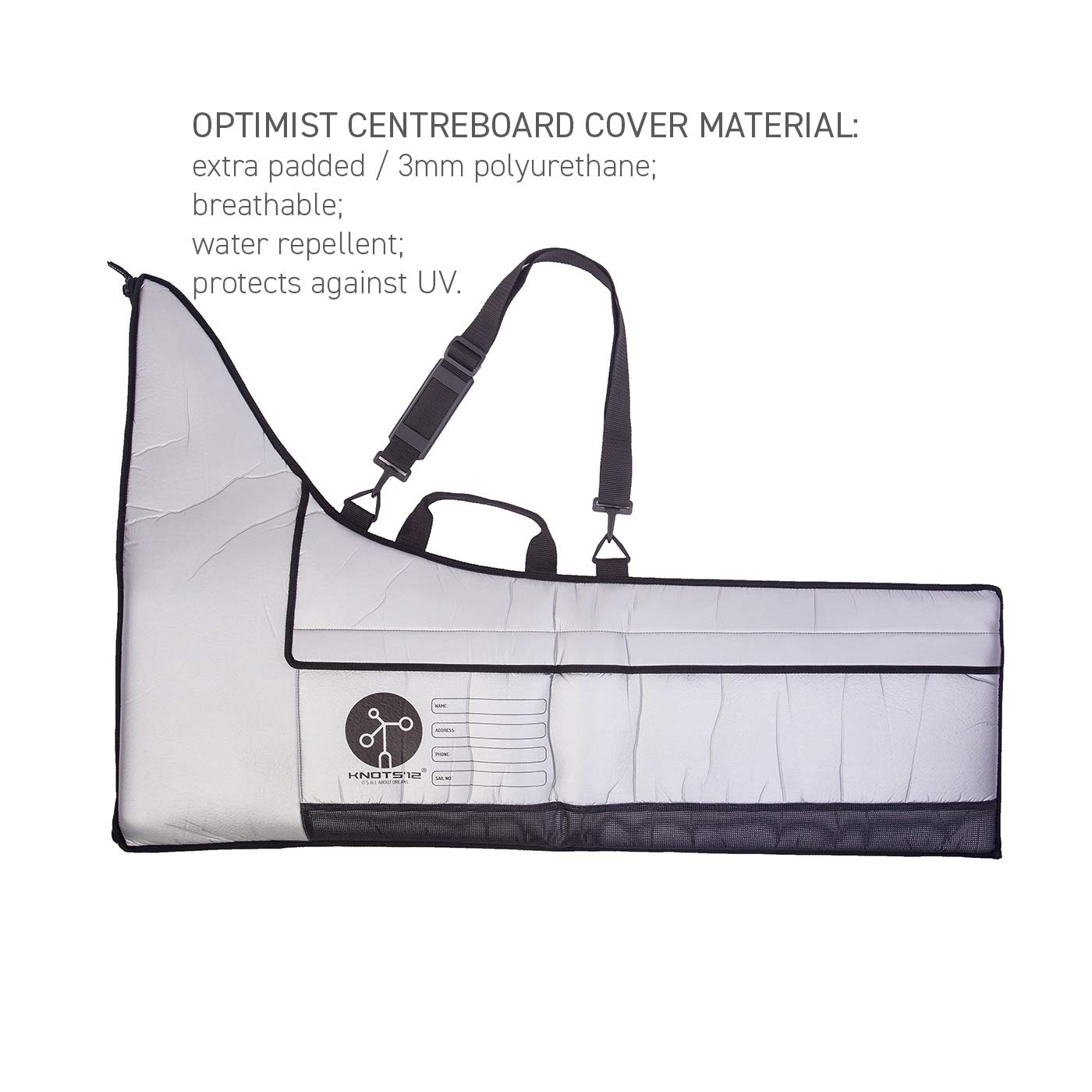Knots12 Optimist Rudder & Centreboard Bag - Padded Silver Storage Case for Sailing Gear | Perfect for Dinghy Sailboats & Youth Sailing Equipment