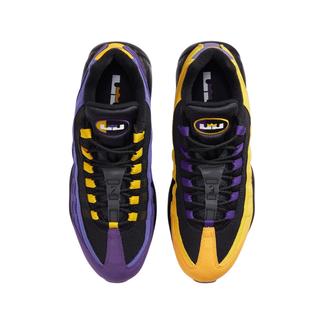 Nike Air Max 95 LeBron James Lakers Edition - Black, White & Court Purple Basketball Shoes for Men | Perfect for NBA Games, Streetwear & Sneaker Collectors