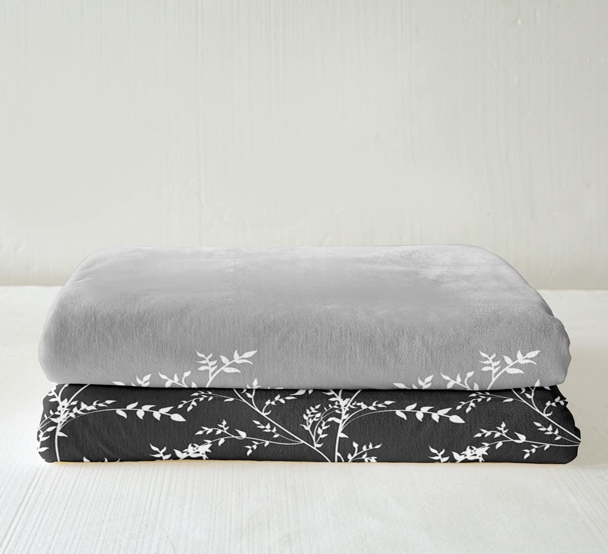 Erosebridal White Botanical Sherpa Fleece Blanket 50