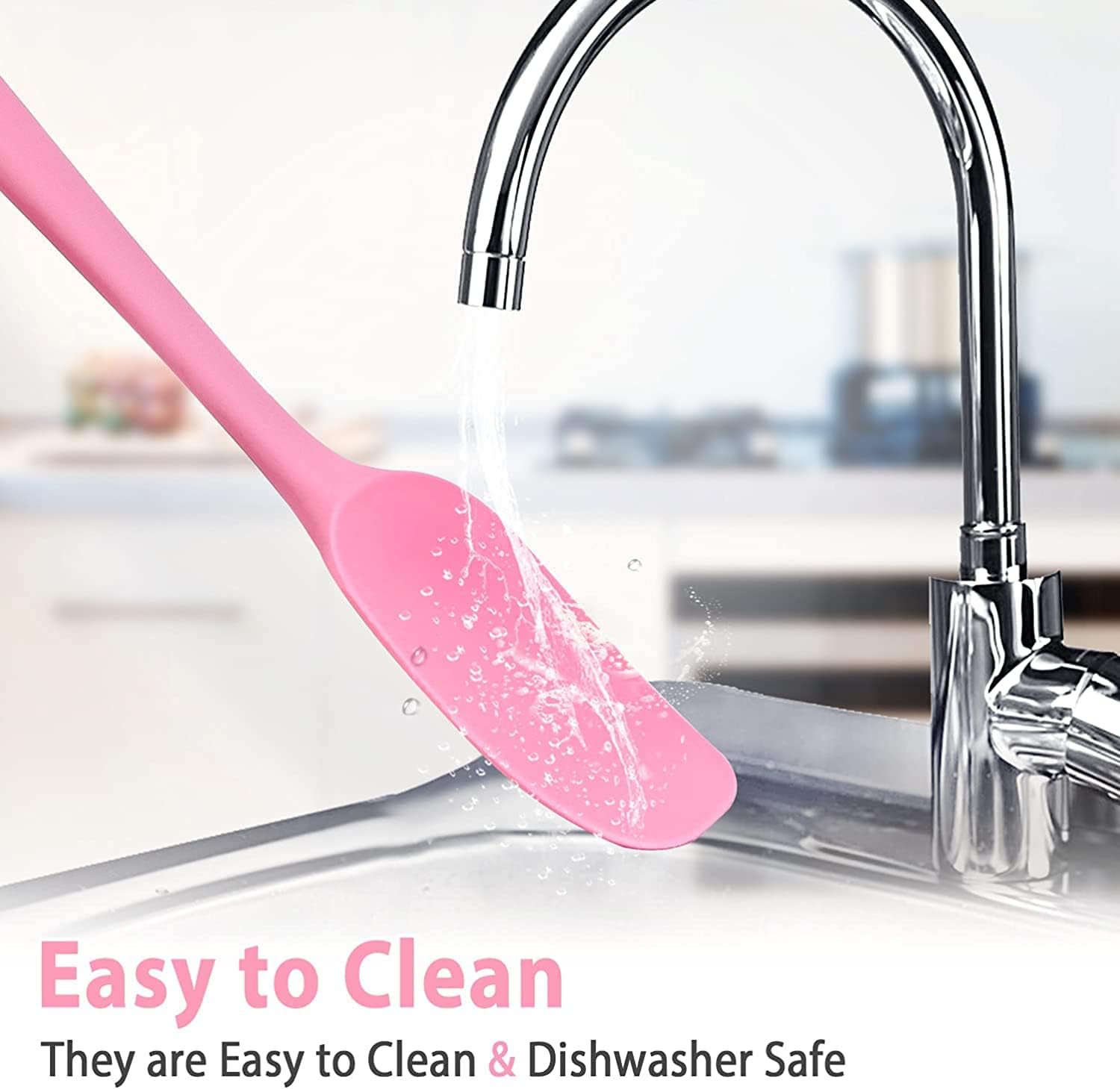 Premium Silicone Spatula Set - Heat Resistant Up to 450°F, Non-Stick Baking & Cooking Utensils, Dishwasher Safe Kitchen Tools (3-Piece, Pink) - Perfect for Mixing, Flipping, Scraping Bowls & Non-Stick Cookware