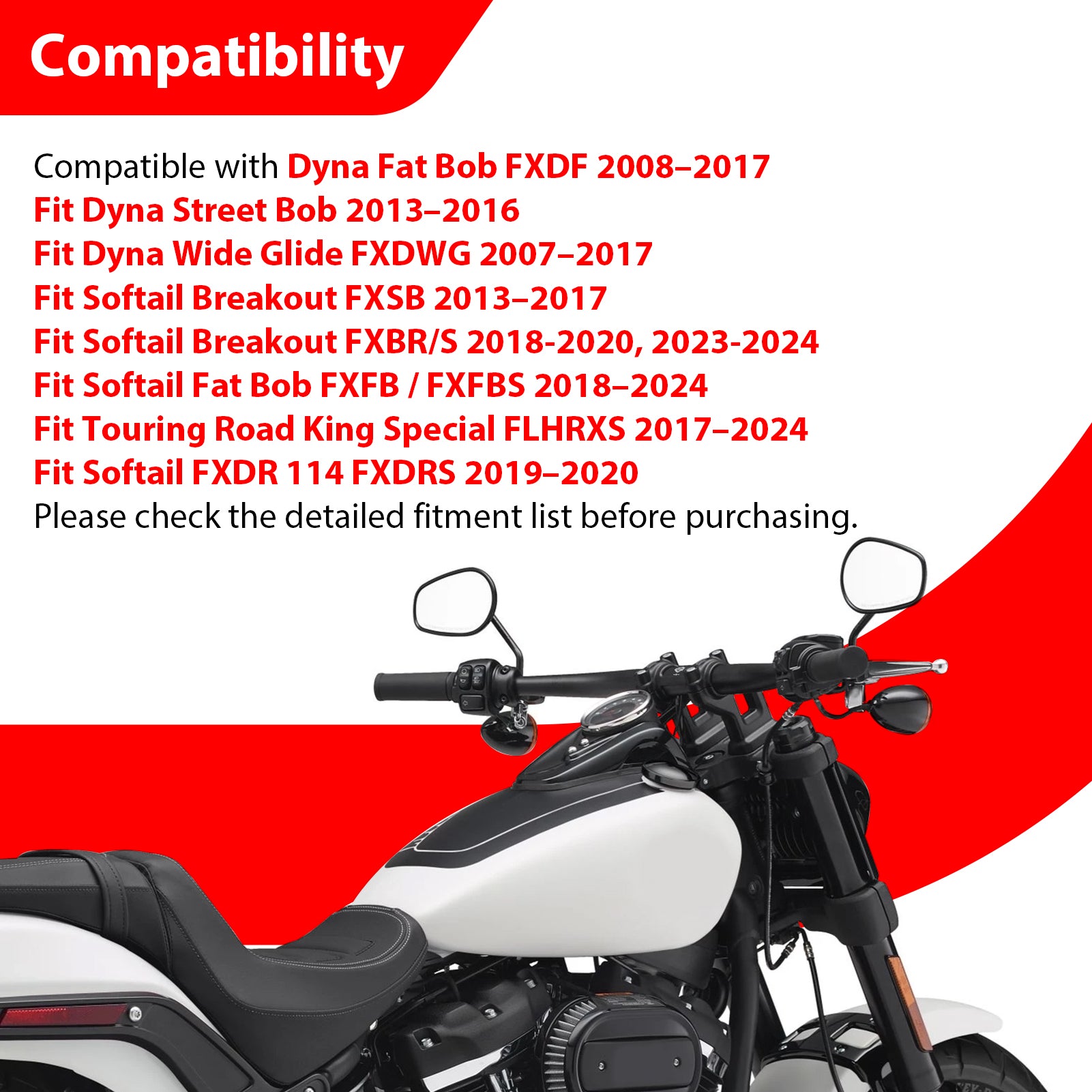 2018-2023 Harley Softail Fat Bob FXFB/S & Breakout FXBR/S Gloss Black 1.25