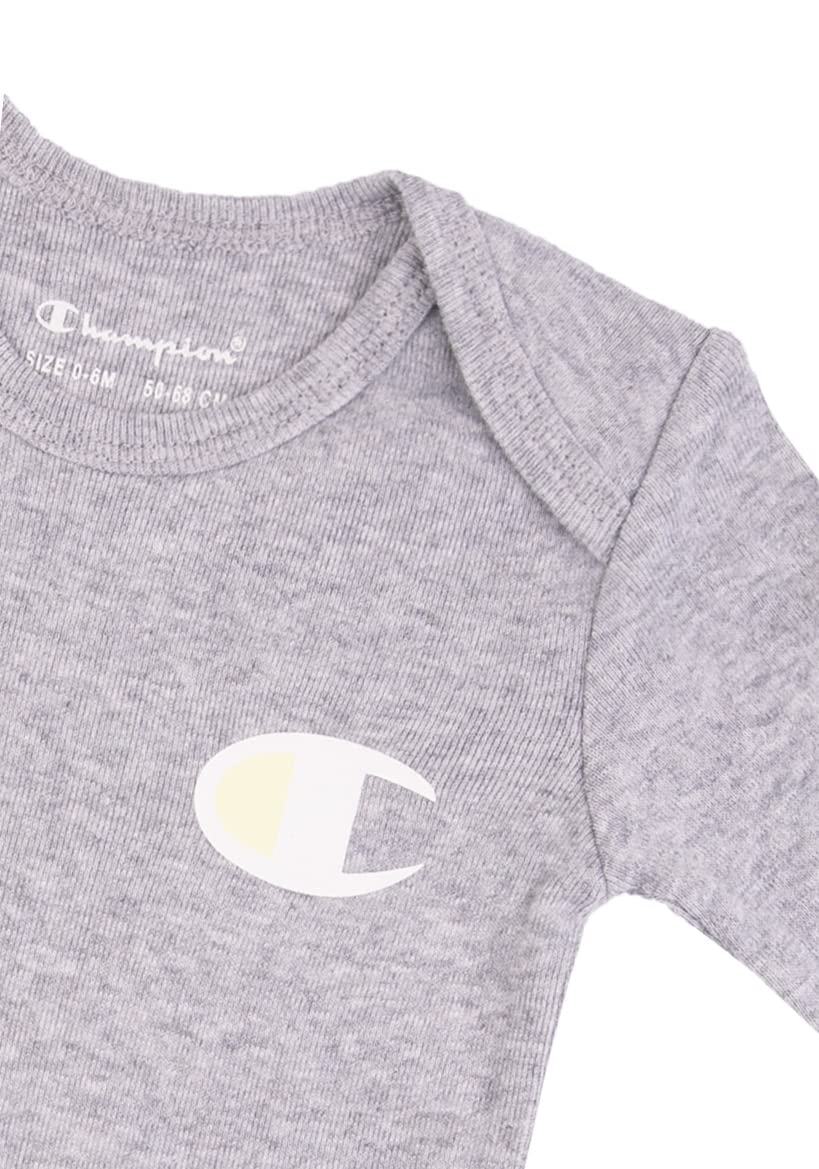 Champion 5-Pack Long Sleeve Baby Bodysuits - Gender Neutral Infant Clothes for 0-6 Months (Multiple Colors) - Soft & Comfortable for Everyday Wear, Playtime & Nursery Outfits