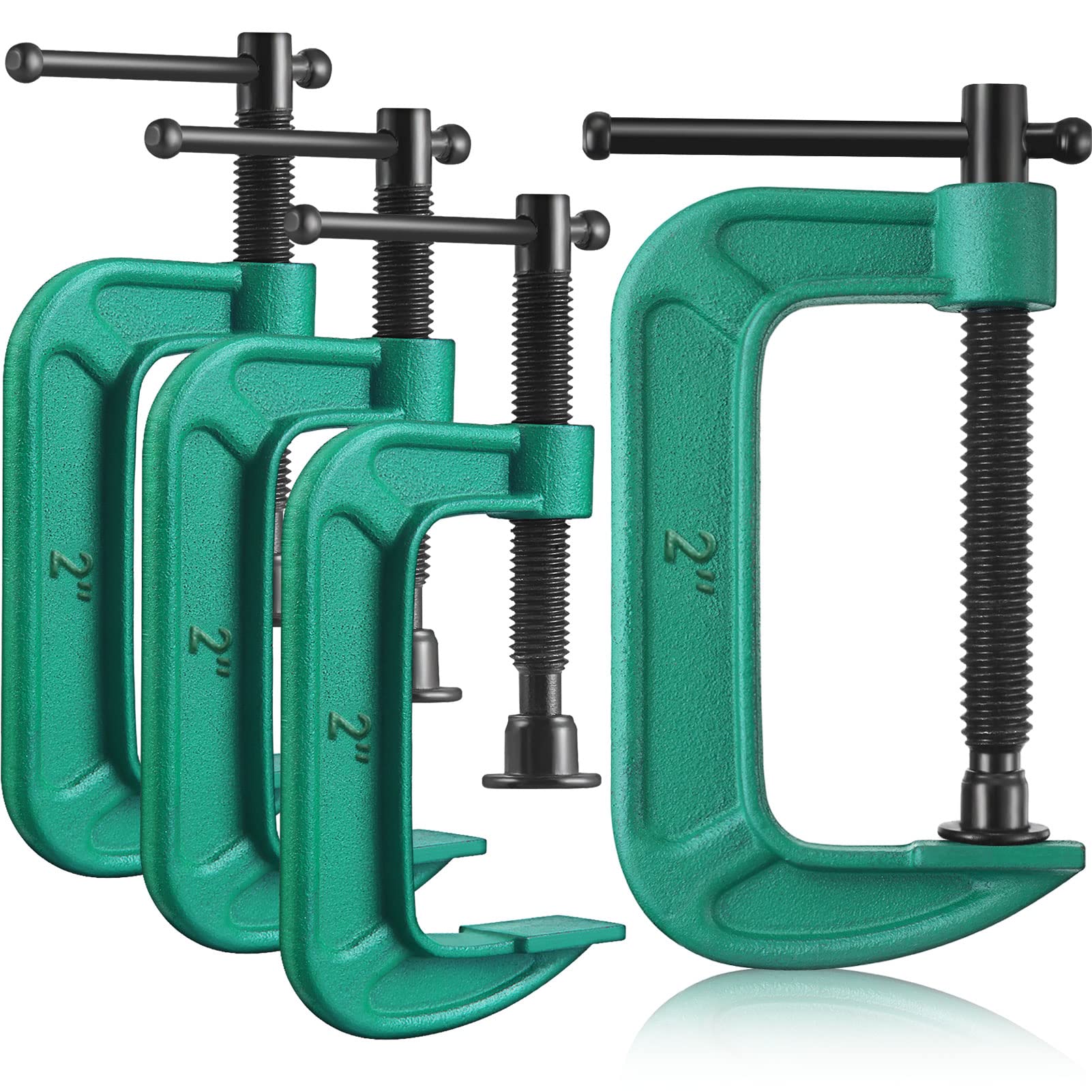 4 Pcs Heavy Duty 2 Inch C Clamp Set - G-Clamps for Woodworking, Welding, Automotive & DIY Projects - 2 Inch Jaw Opening Sliding Clamps - Perfect for Carpentry, Metalworking & Home Building (2 Inch, 4 Pcs)