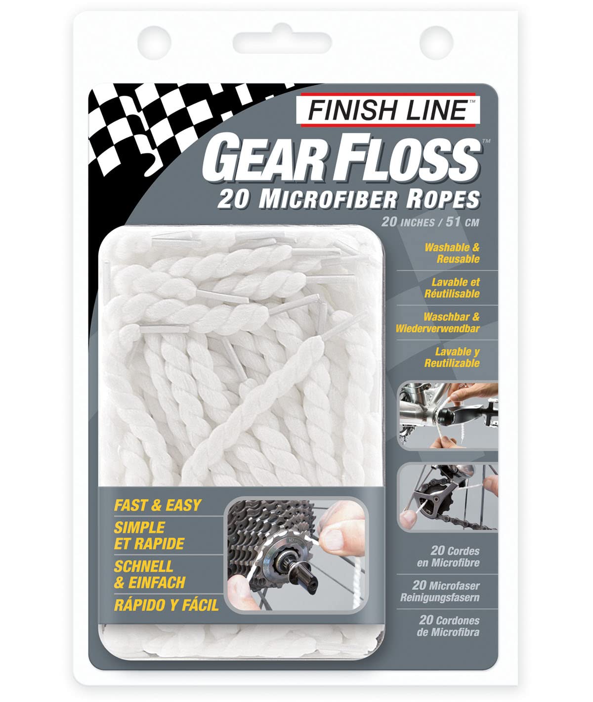 Finish Line Gear Floss - Premium Bike Cleaning & Maintenance Tool for Cyclists - Perfect for Cleaning Chains, Cassettes & Derailleurs