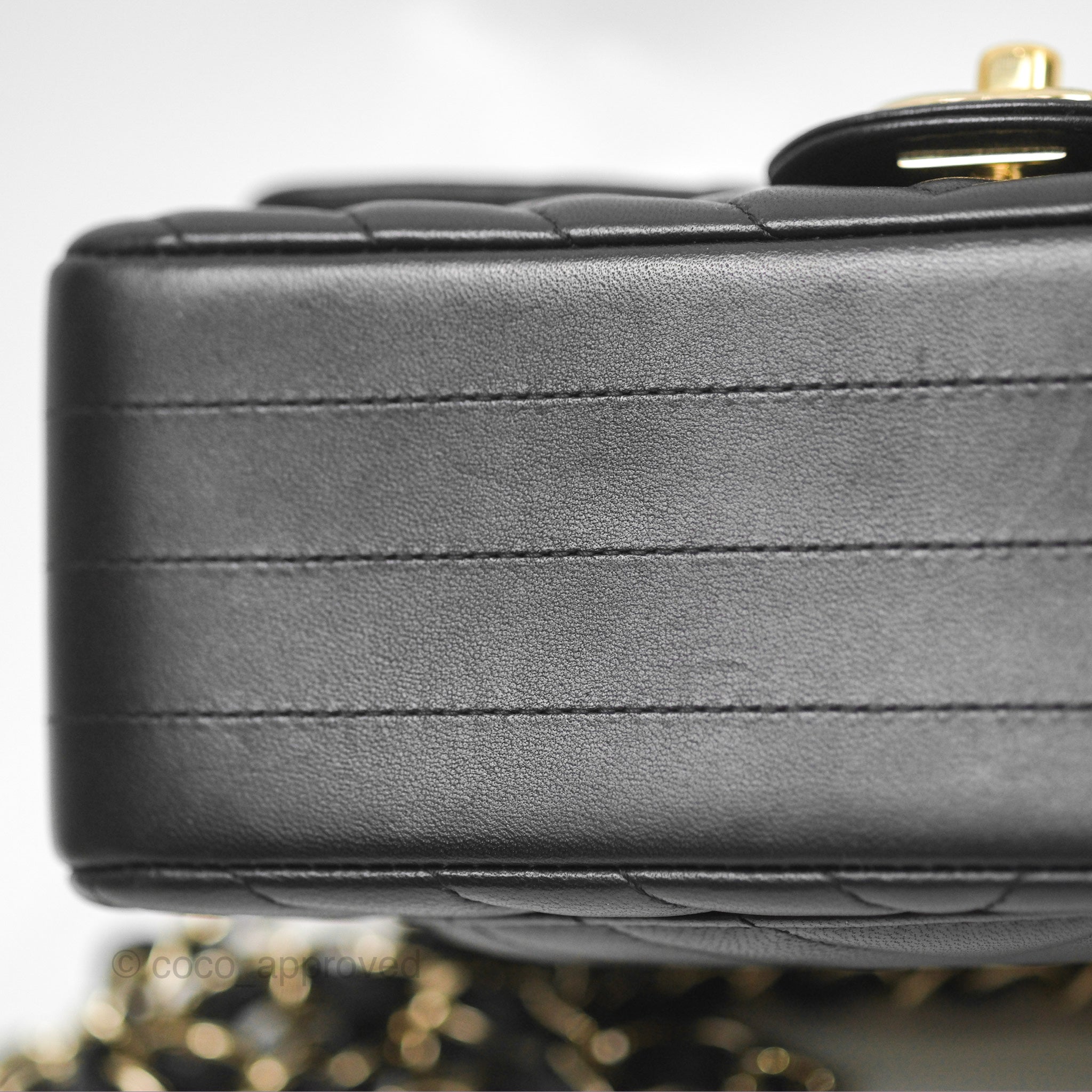 Chanel Chevron Mini Rectangular Flap Bag in Black Lambskin Leather with Gold Hardware - Luxury Crossbody Purse for Women, Perfect for Evening Events & Date Nights