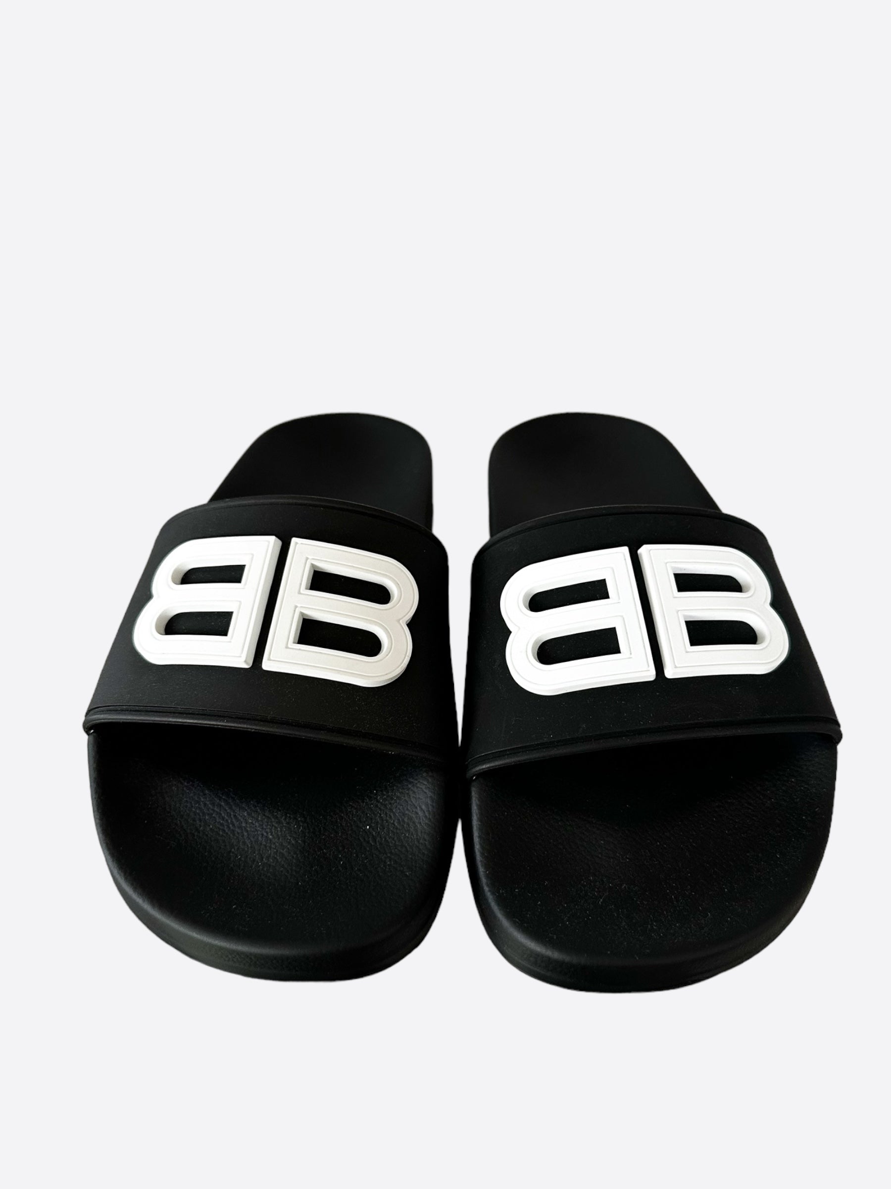 Balenciaga Black & White BB Women's Slides | Comfortable Luxury Sandals for Women | Perfect for Beach, Pool & Summer Outfits