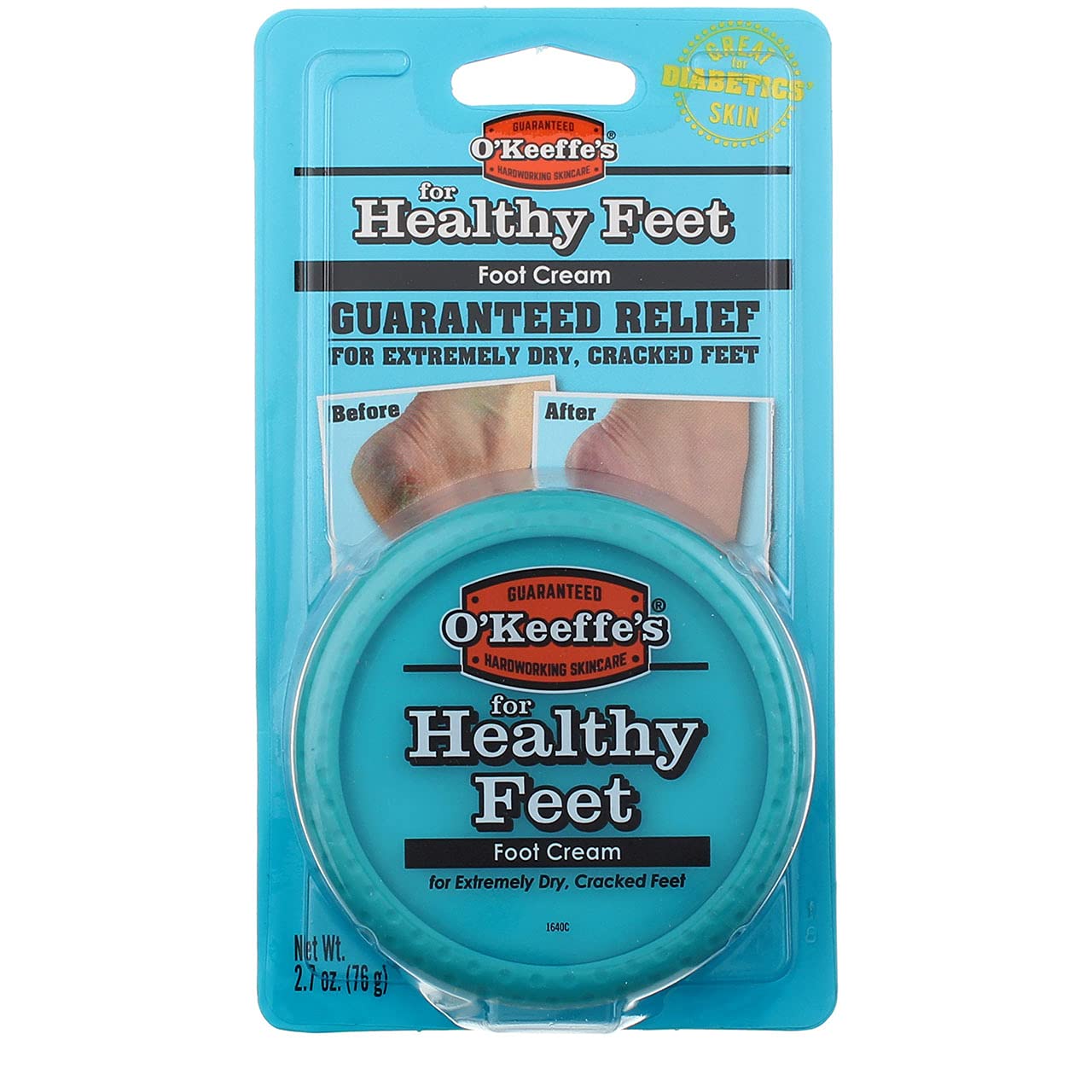 O'Keeffe's For Healthy Feet Daily Moisturizing Foot Cream - 2.7 oz (Pack of 4) - Intense Hydration for Dry Cracked Feet - Perfect for Athletes, Diabetics & Daily Foot Care