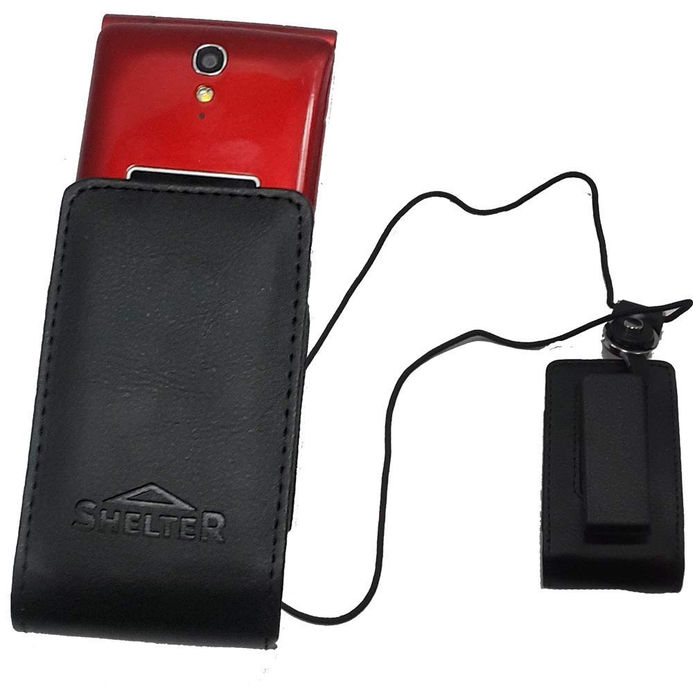 Rugged Vertical Heavy Duty Tactical Locking Wallet Case with Belt Loop for Consumer Cellular Link Flip Phone - Secure Storage for Outdoor Adventures & Everyday Carry